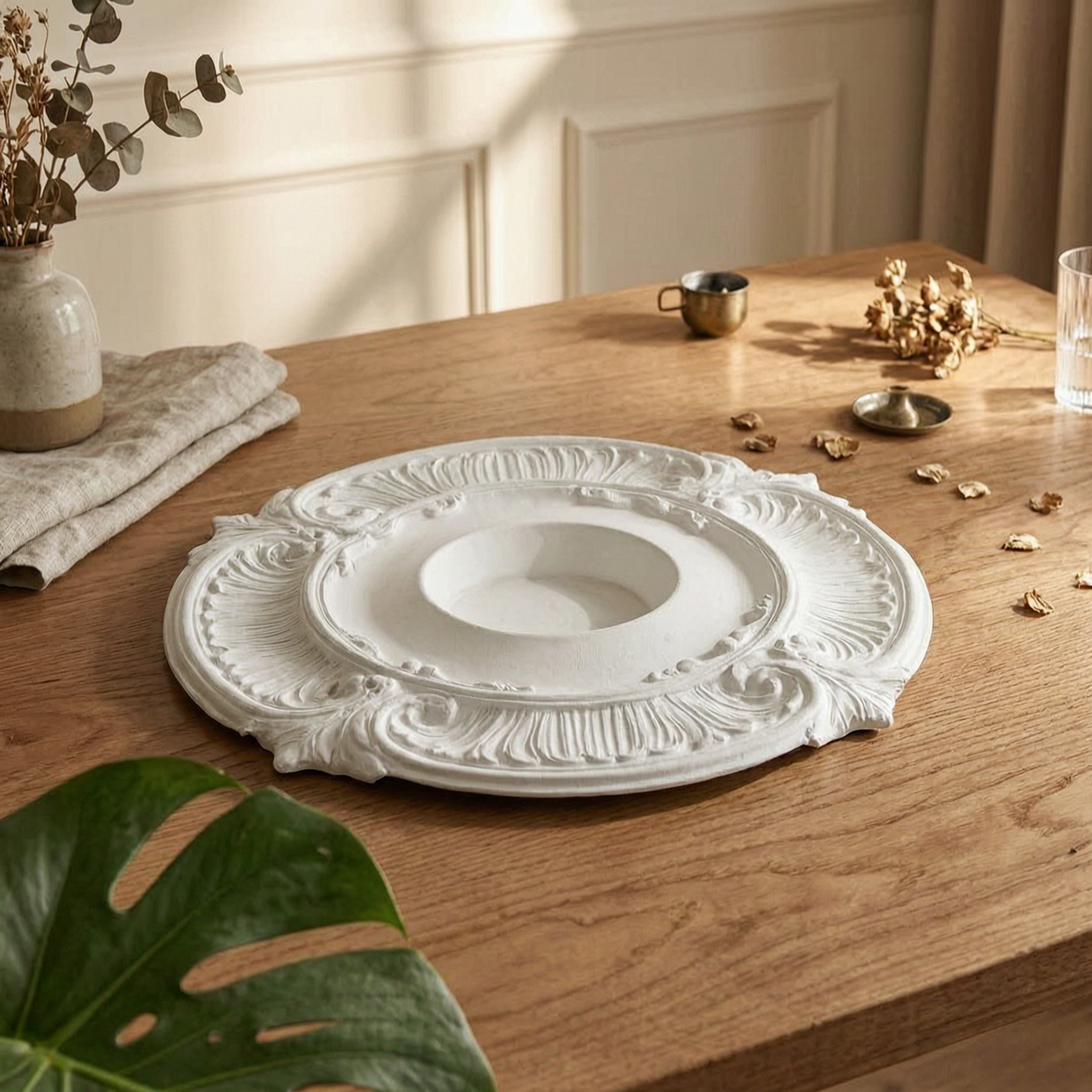 Decor Lighting & Decor Fires - Round PU Ceiling Medallion Scroll Decorative