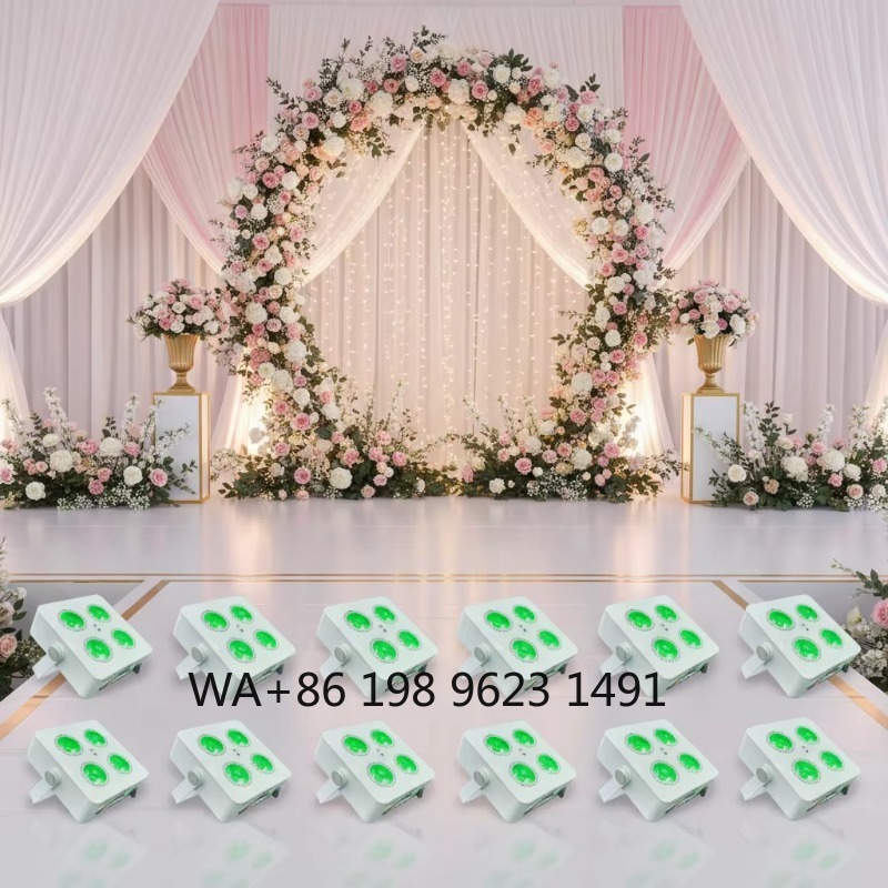 Lighting Decor Wedding - 4X18W RGBWA+UV 6IN1 Mini Wireless Battery