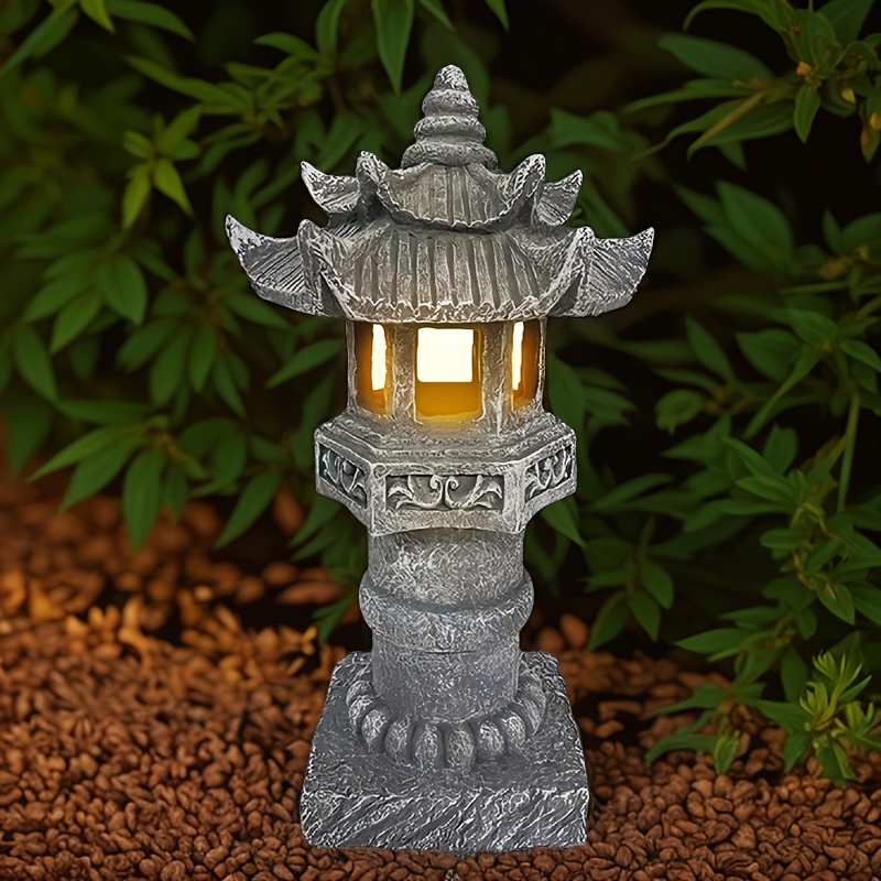 Japanese Lighting Decor - Solar Pagoda Light IPX4, Japanese Pathway