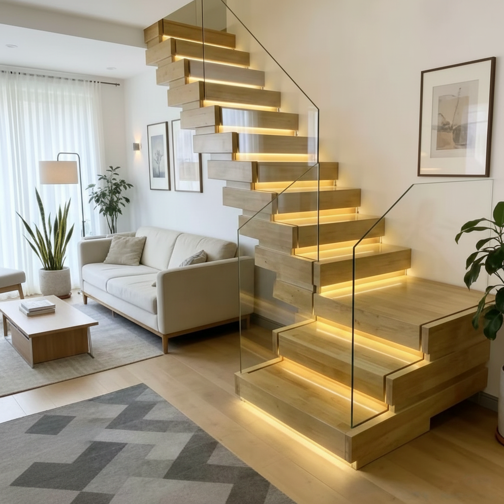 Home Lighting & Decor St Catharines On - Solid Wood Stackable Staircase Step Lights