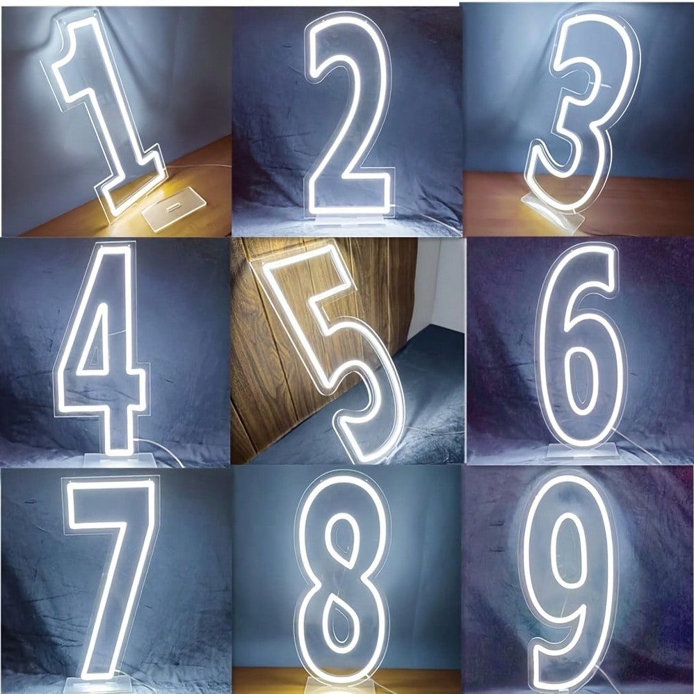 Lighting Decor Wedding - White 0-9 Single Digit LED Number