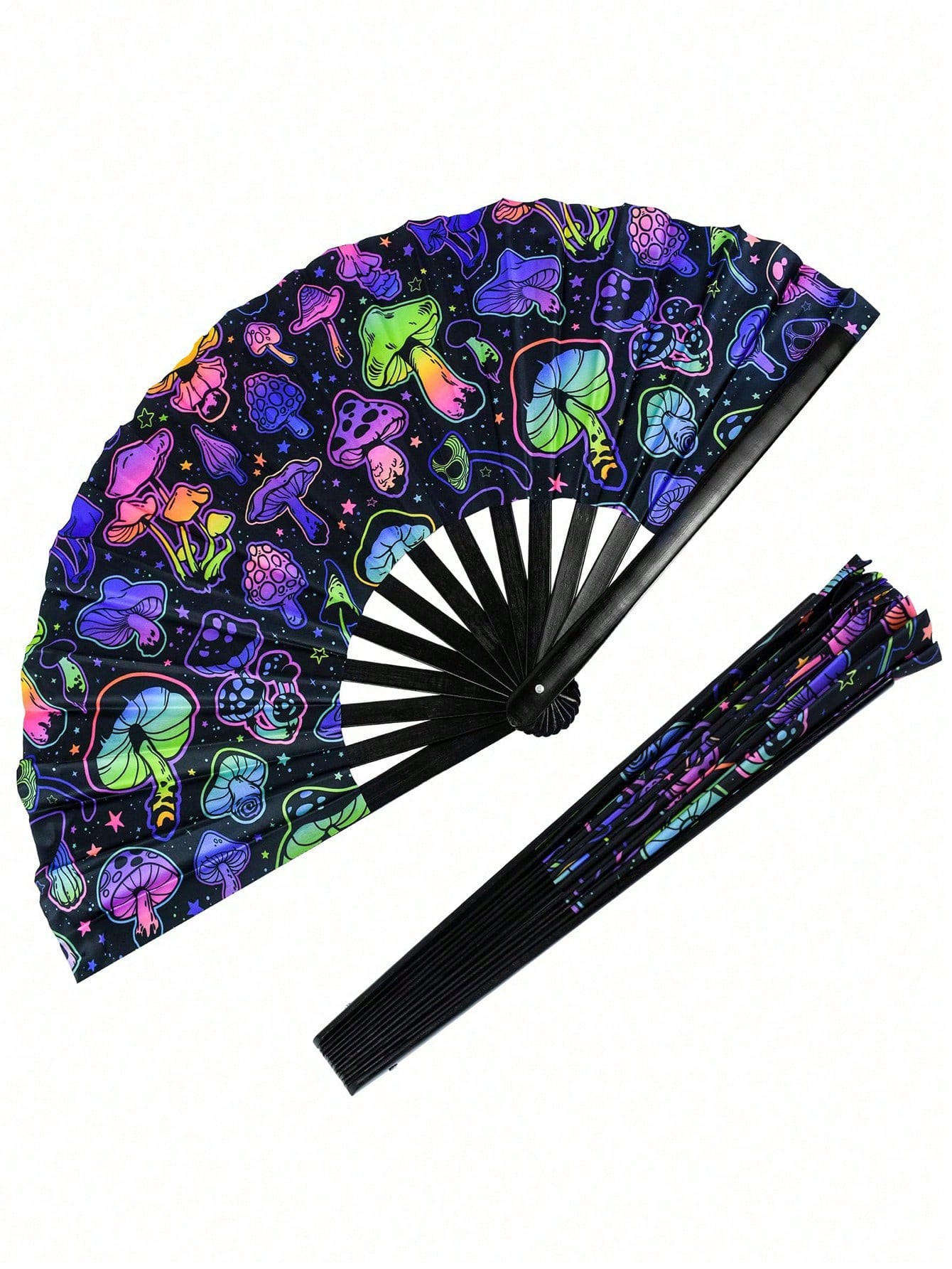 Japanese Lighting Decor - 1pc Large Foldable Handheld Rave Fan