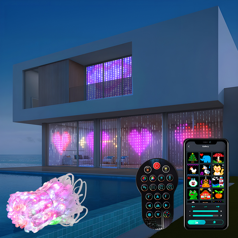 Fairy Light Curtain - 400LEDs RGBIC Smart Curtain Light Bluetooth