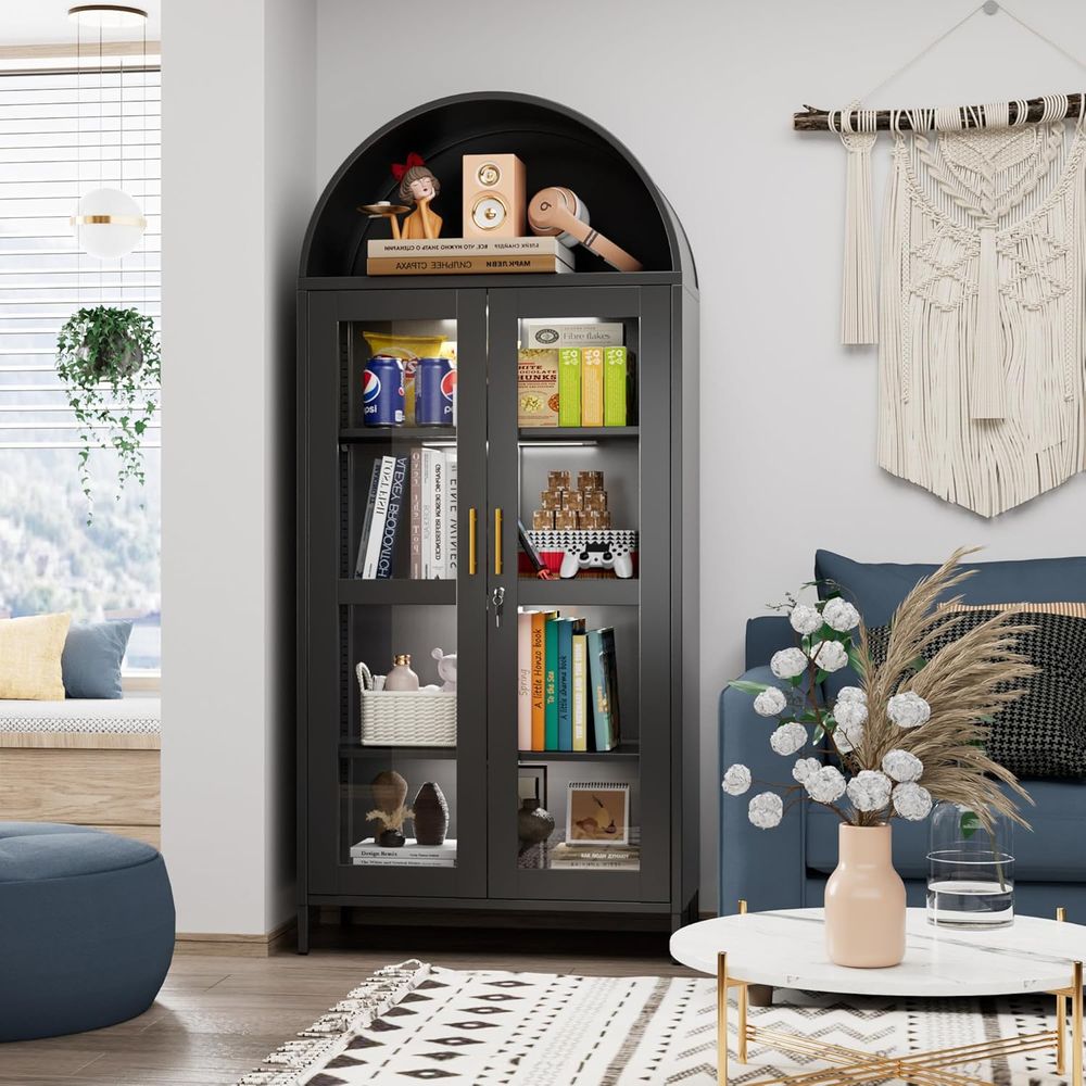 Lighting & Home Decor Studio - 78.74 Tall Metal Arched Cabinet with