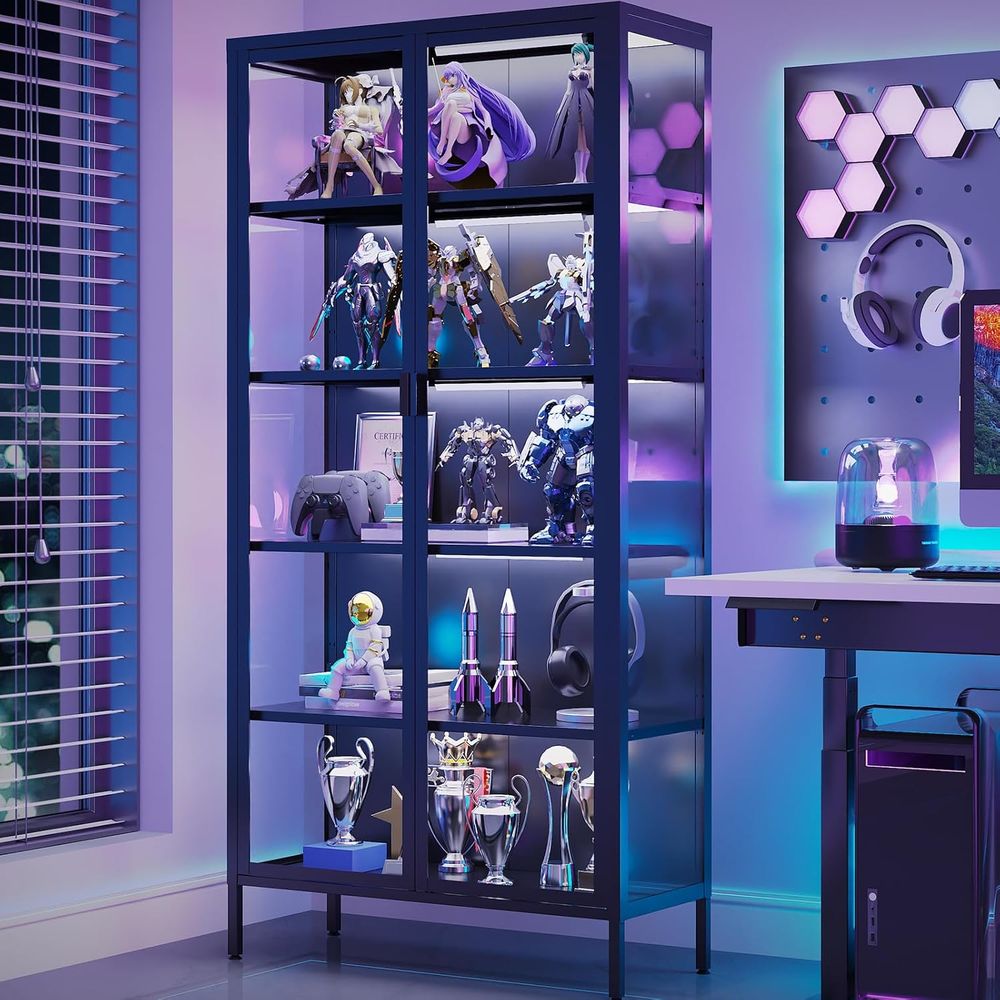 Lighting & Home Decor Studio - 71 High Glass Curio Cabinet with