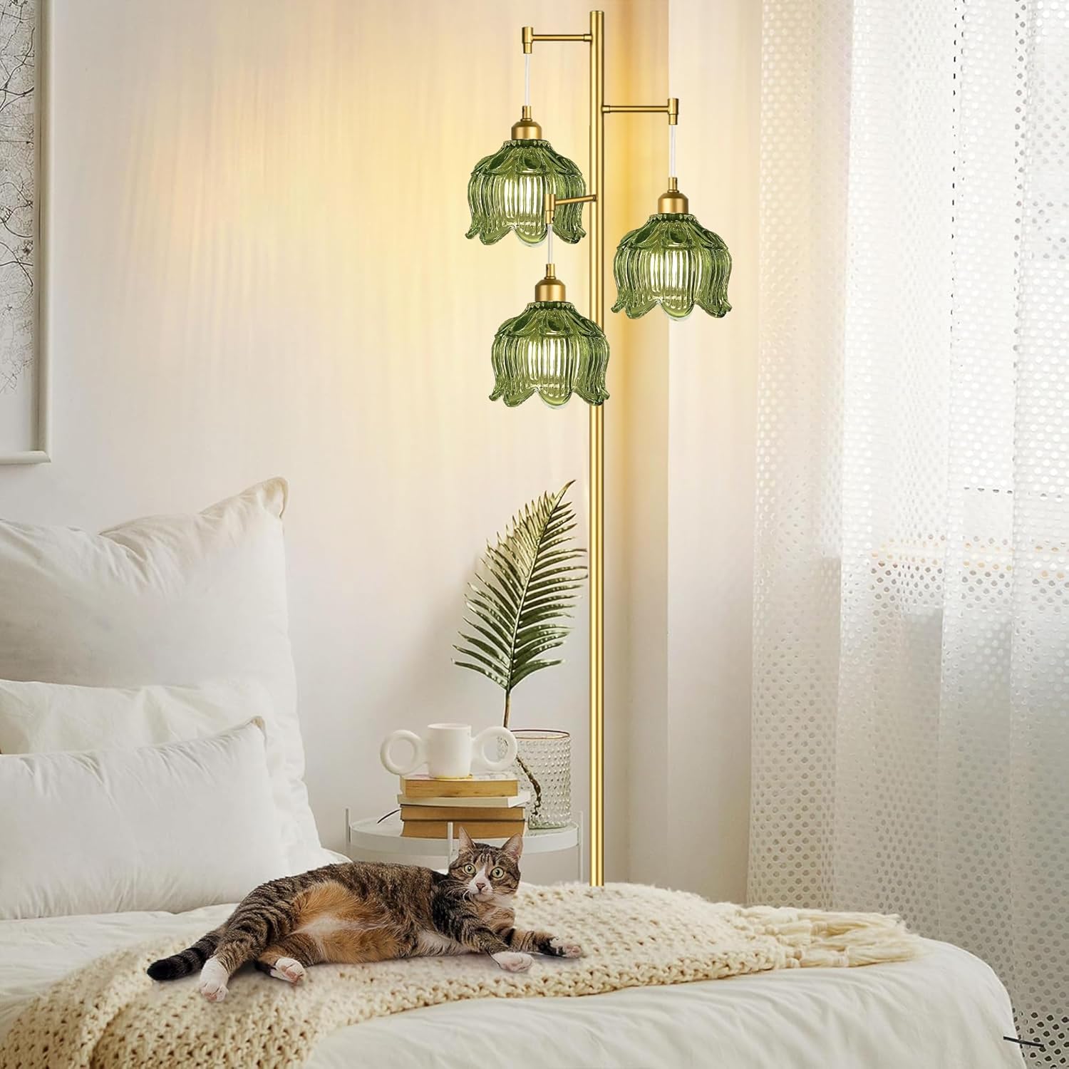 Vintage Gold Glass Floor Lamp  - Decor Lighting & Decor Fires reseña y precio