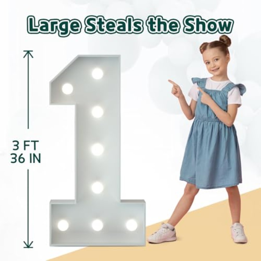 Marquee Numbers 3 Feet Tall Bi - Up Lighting Decor reseña y precio