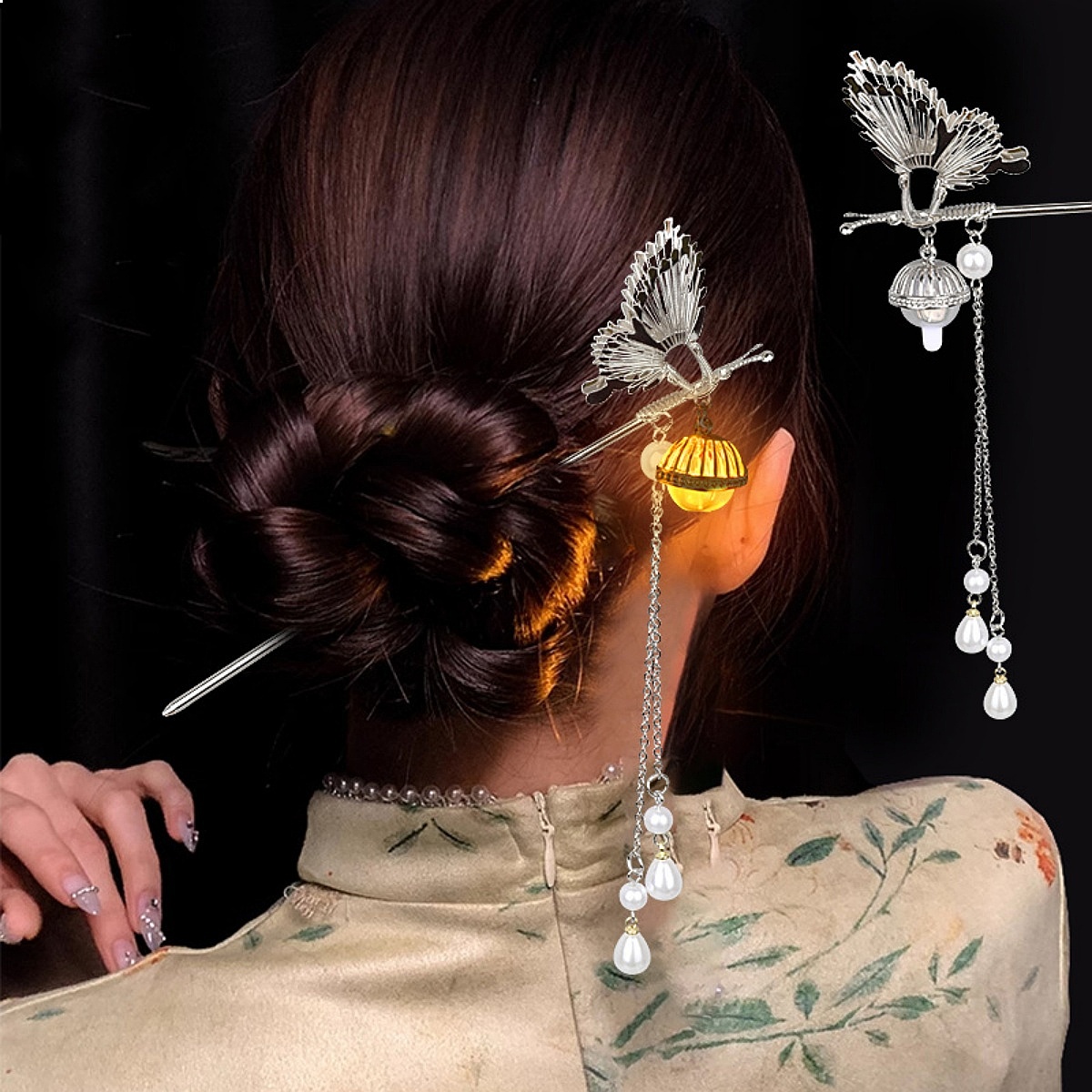 Luminous Lotus Hairpin Women C - Up Lighting Decor reseña y precio
