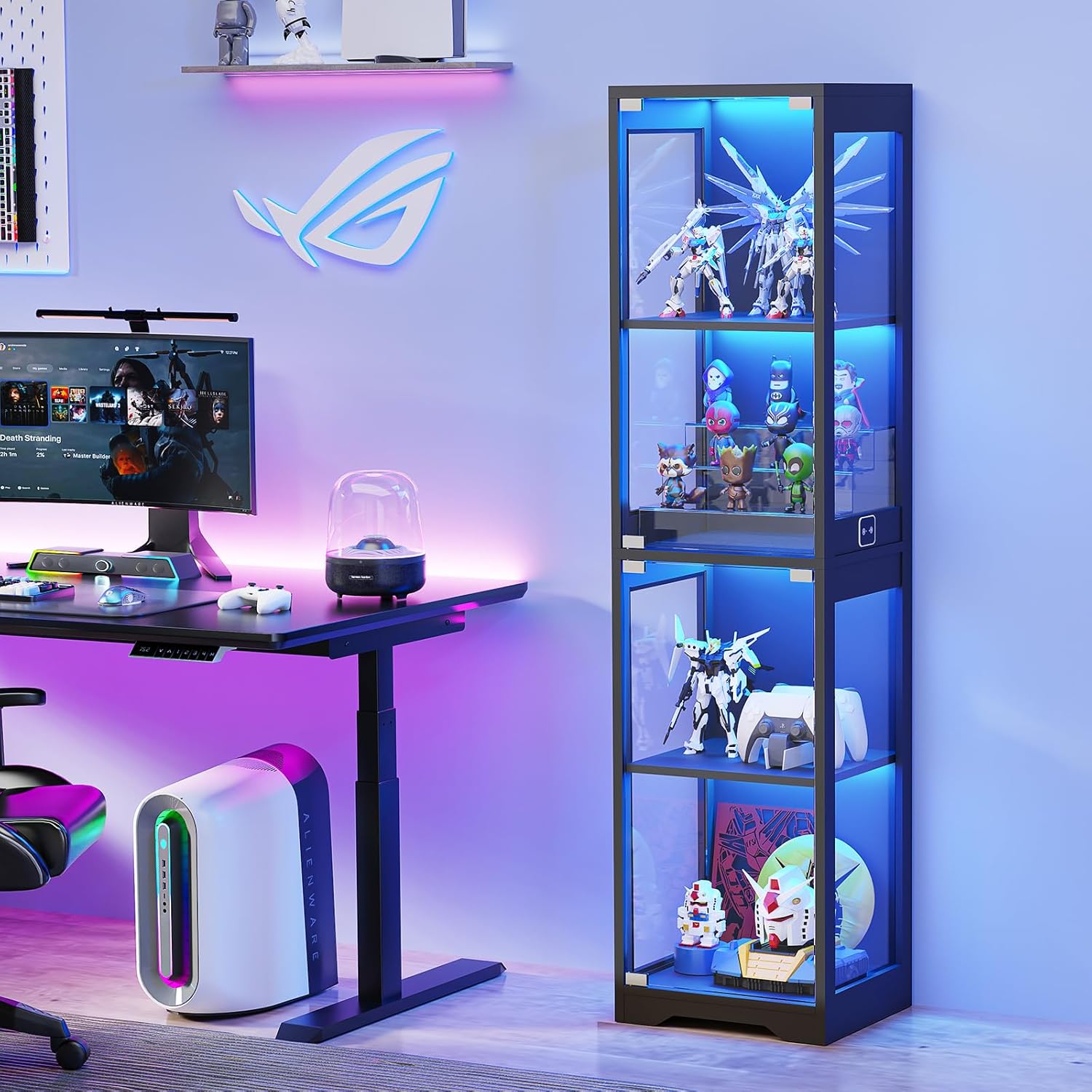 Glass Display Cabinet with 3 C - Lighting & Home Decor Studio reseña y precio