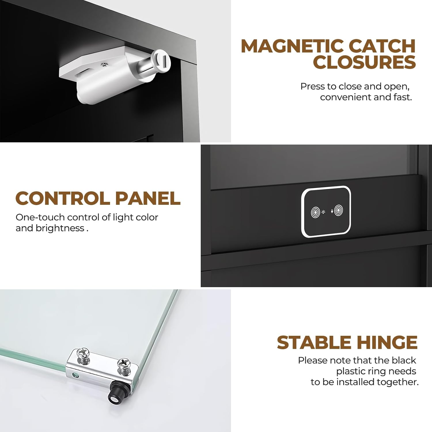 Glass Display Cabinet with 3 C - Lighting & Home Decor Studio reseña y precio