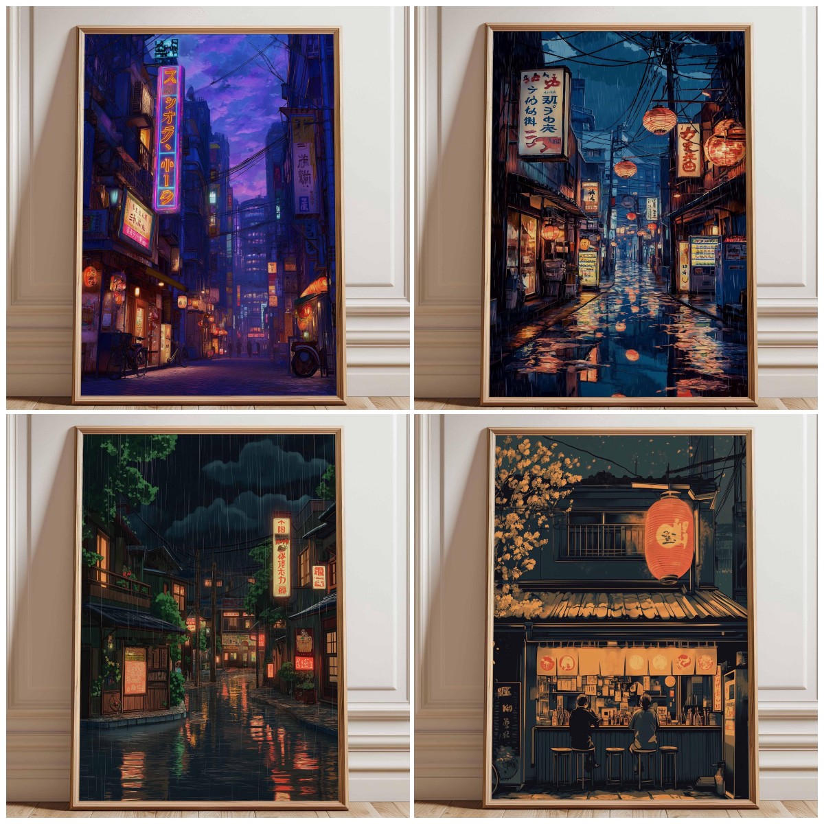 Neon Tokyo Street Poster Print - Japanese Lighting Decor reseña y precio