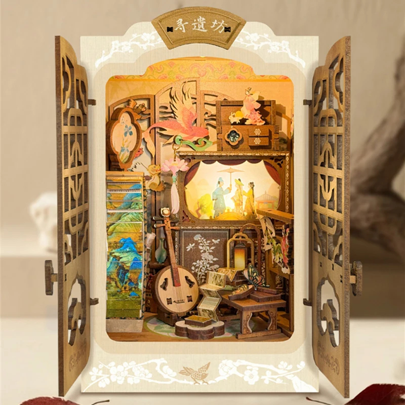 OUZEY Wooden DIY Book Nook She - Lighting Decor House reseña y precio