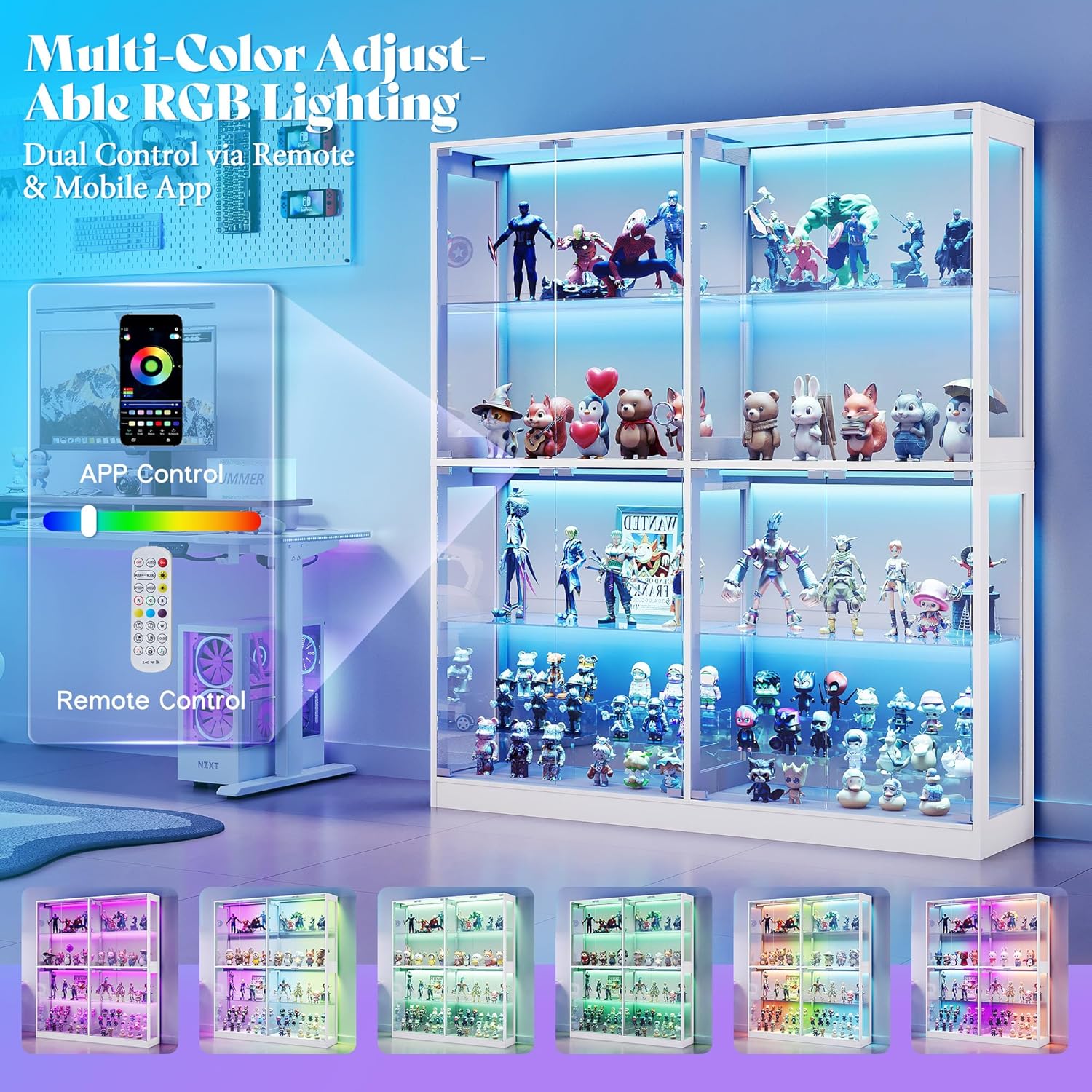 RGB Display Cabinet with Adjus - Lighting & Home Decor Studio reseña y precio