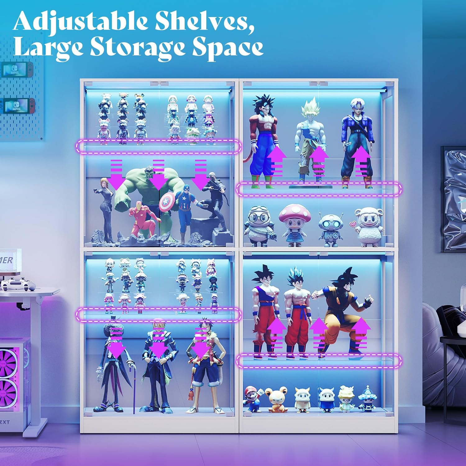 RGB Display Cabinet with Adjus - Lighting & Home Decor Studio reseña y precio