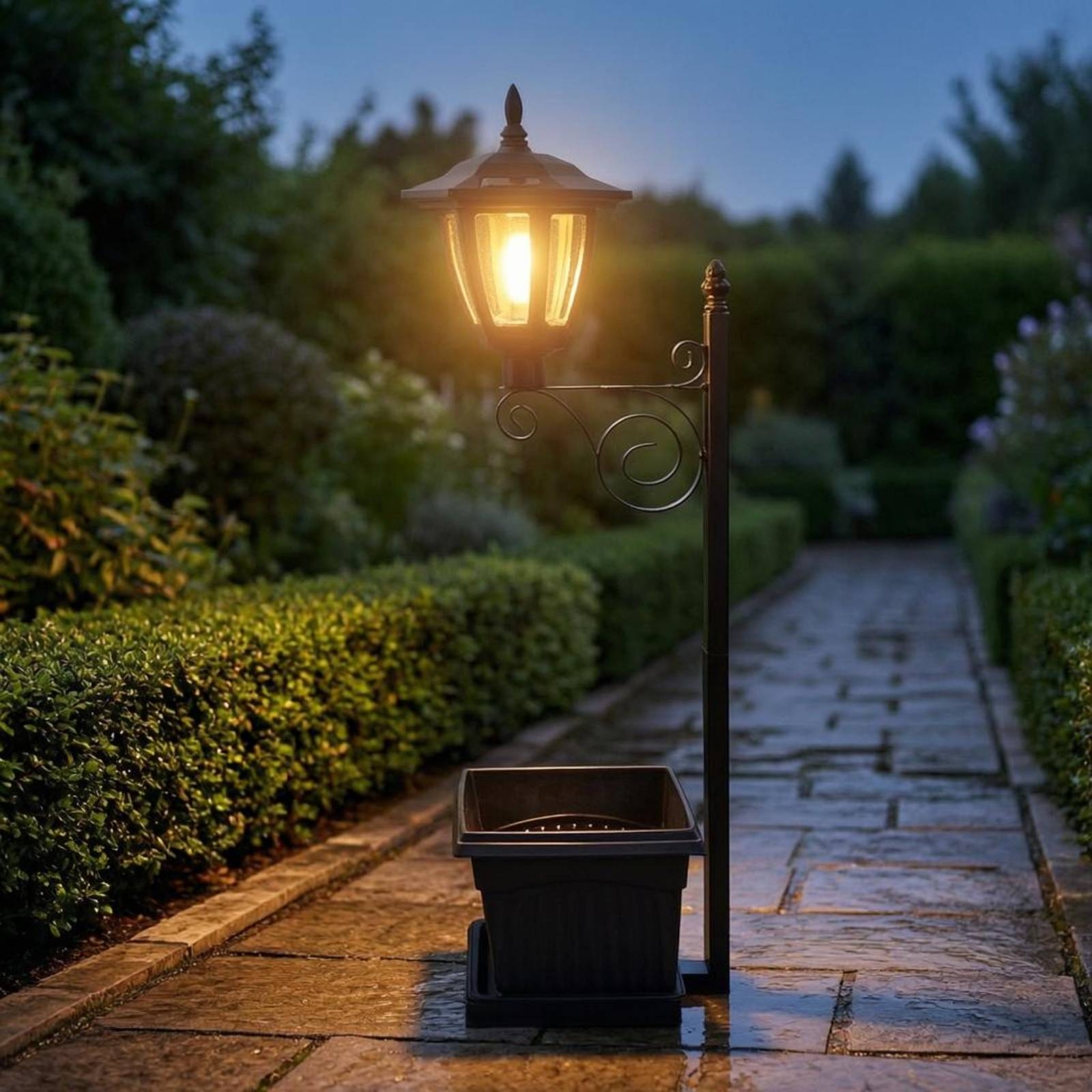 Solar Flower Pot Light Wrought - Lighting Decoration Outdoor reseña y precio
