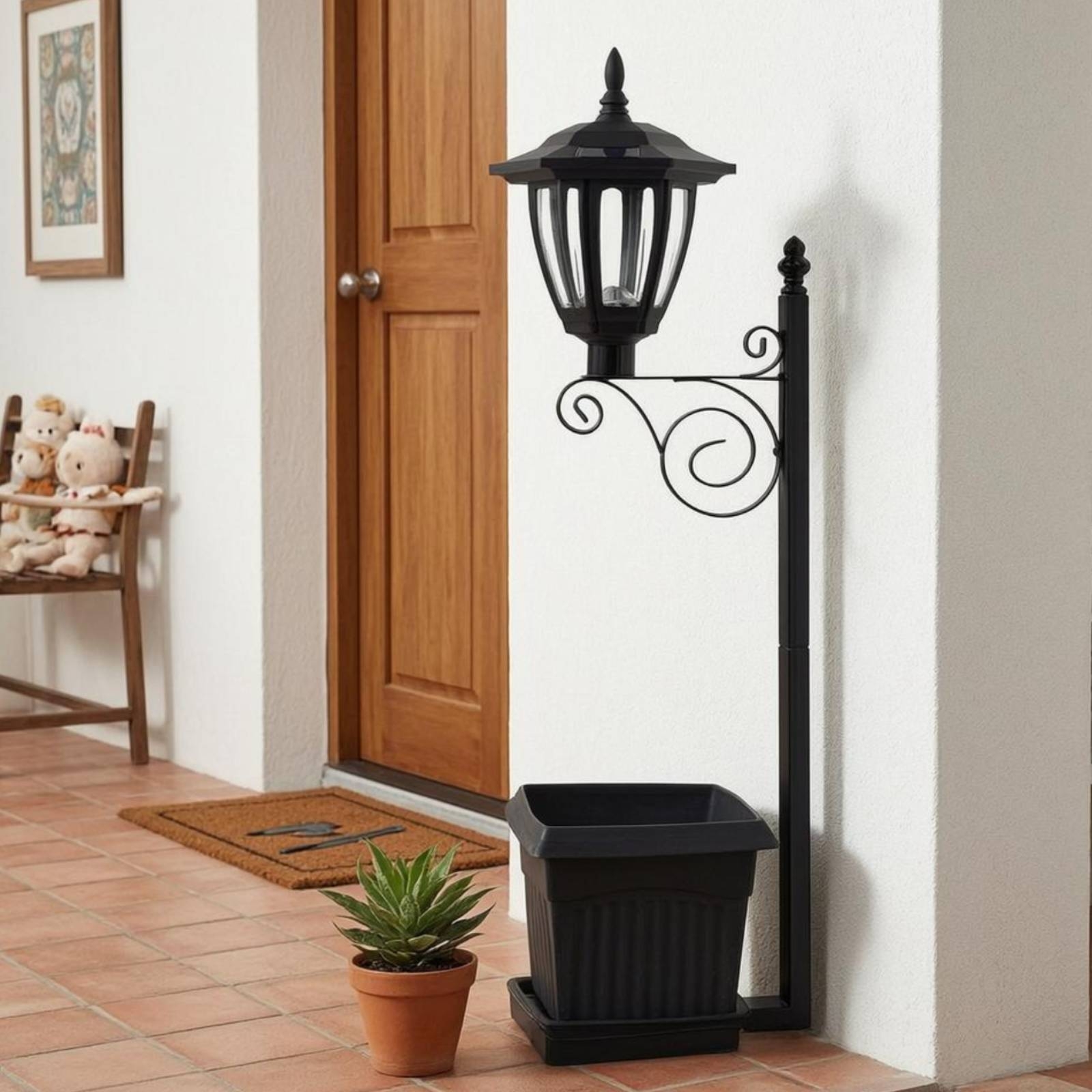 Solar Flower Pot Light Wrought - Lighting Decoration Outdoor reseña y precio