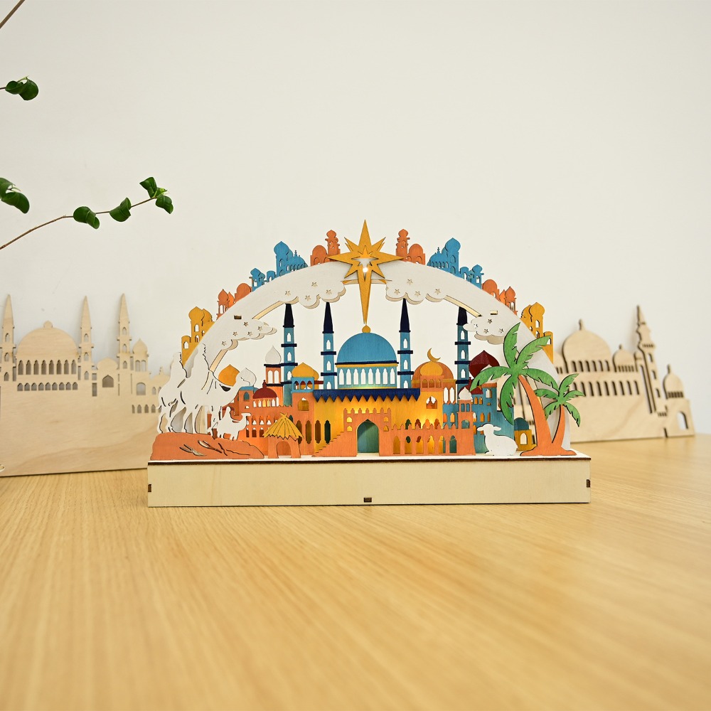 New Wooden LED Moon & Bridge L - Lighting Decor Woodbridge reseña y precio
