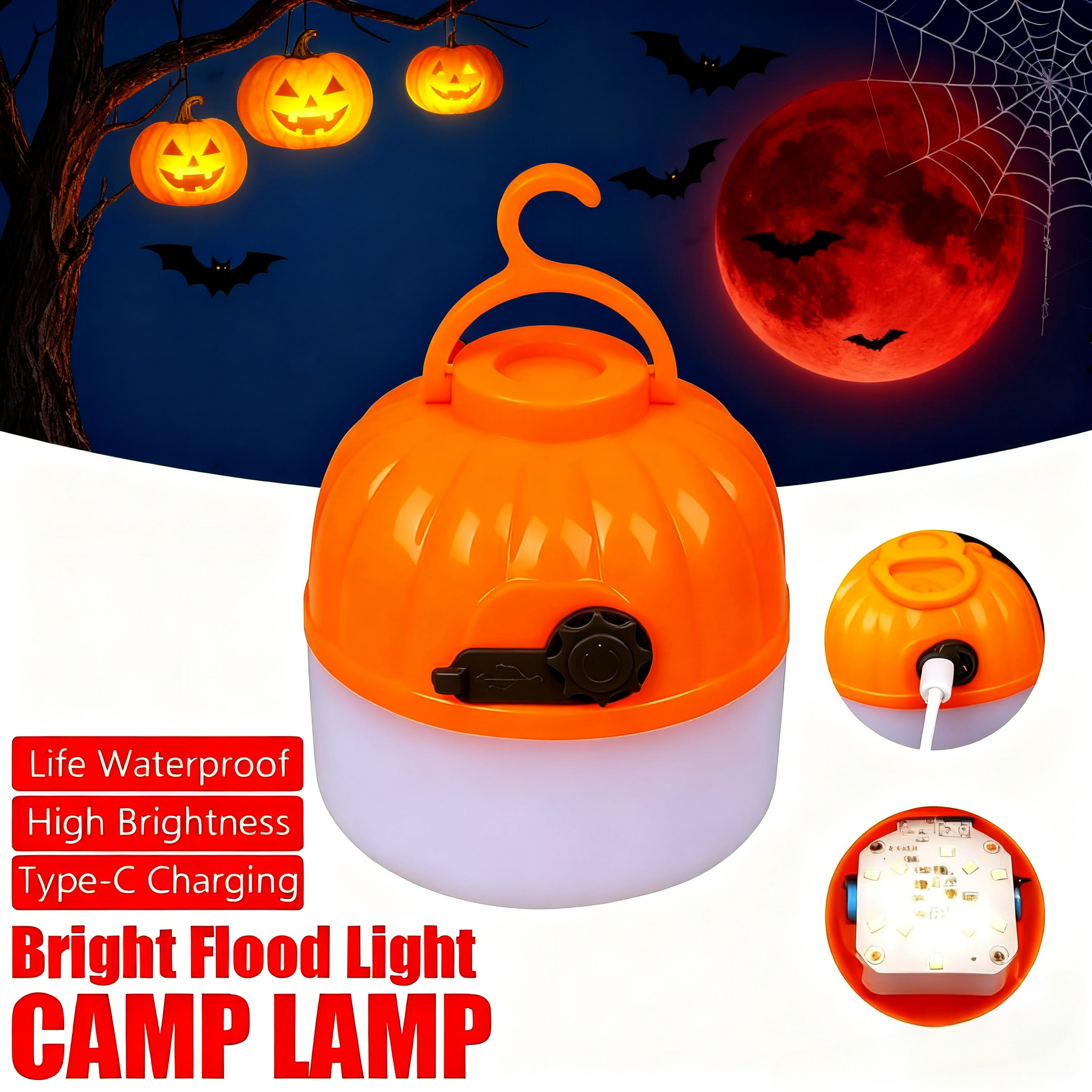 Mini Portable Halloween Pumpki - Lighting Decoration Outdoor reseña y precio