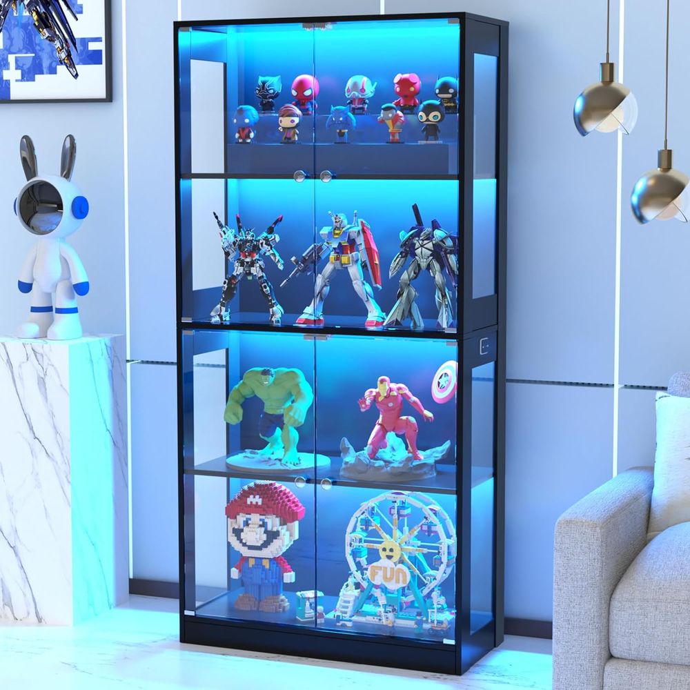 65 Glass Door Display Cabinet, - Lighting & Home Decor Studio reseña y precio