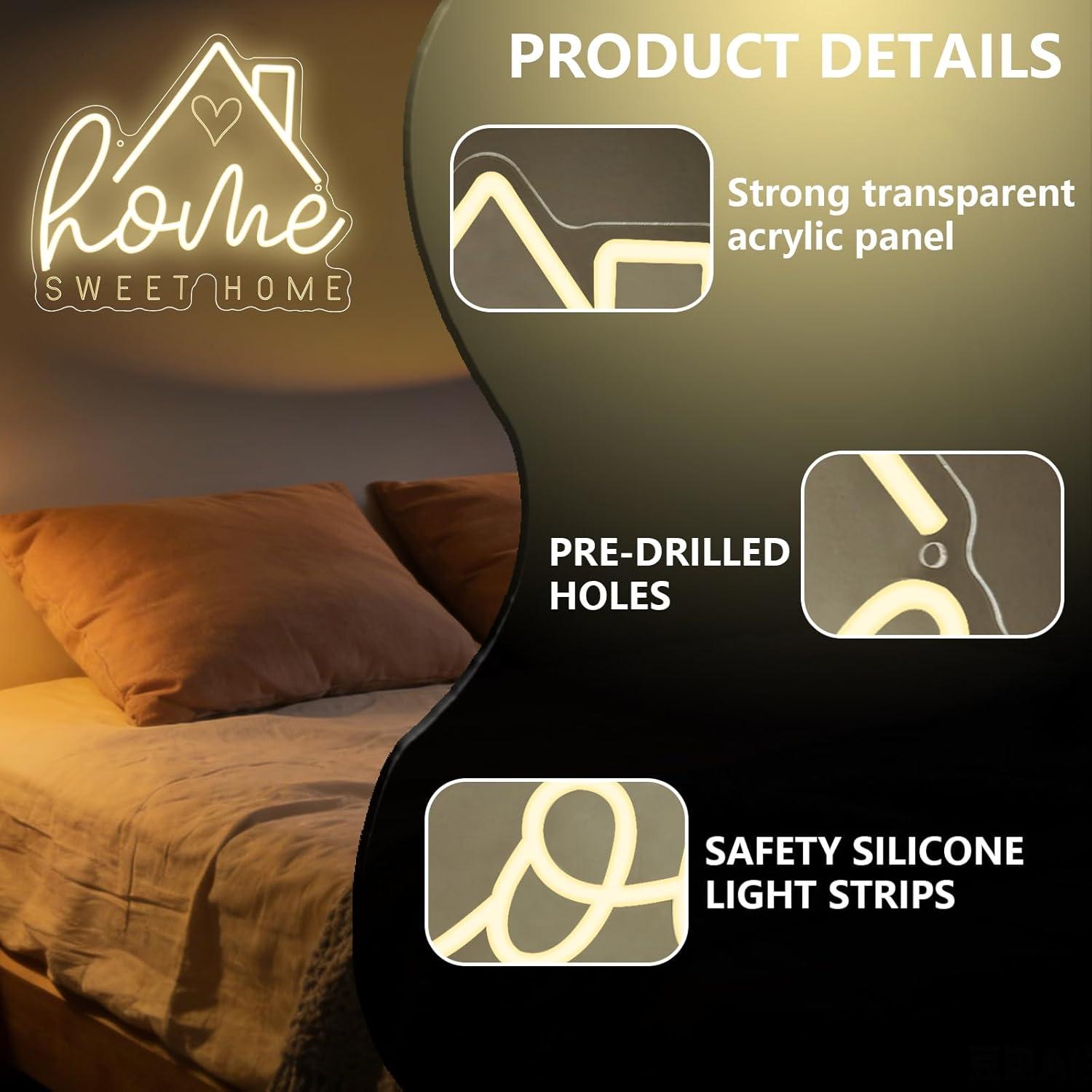 Sweet Home Neon Sign USB Dimma - Lighting Decor House reseña y precio