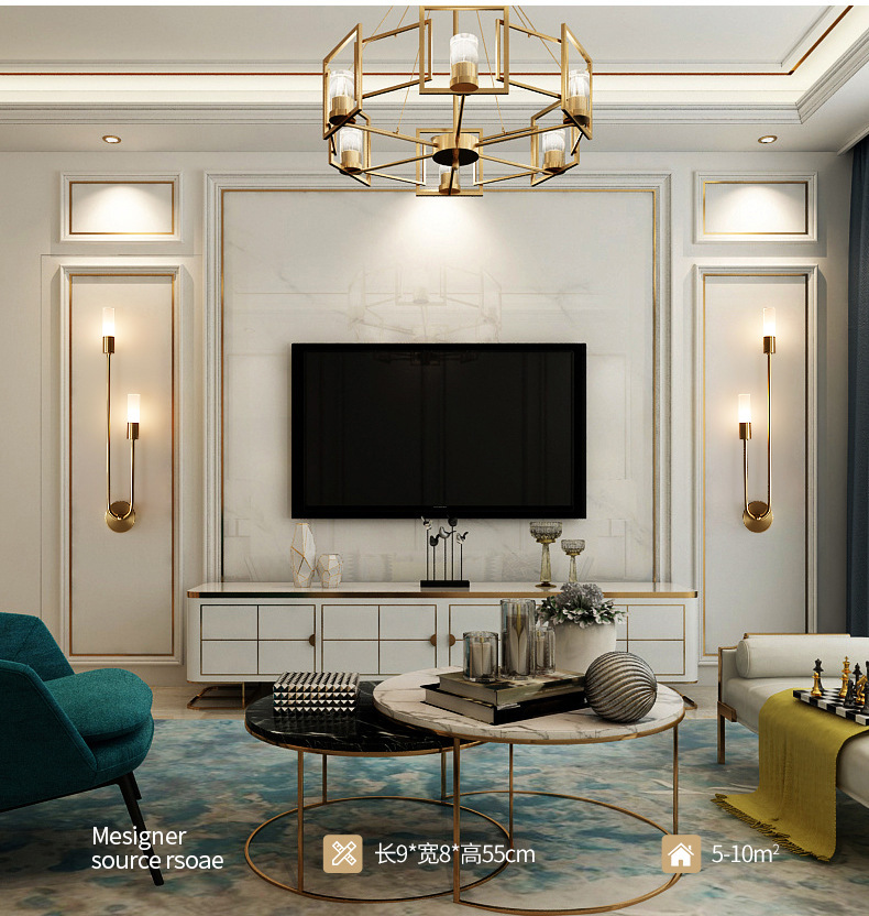 Retro Background Living Room A - Up Lighting Decor reseña y precio