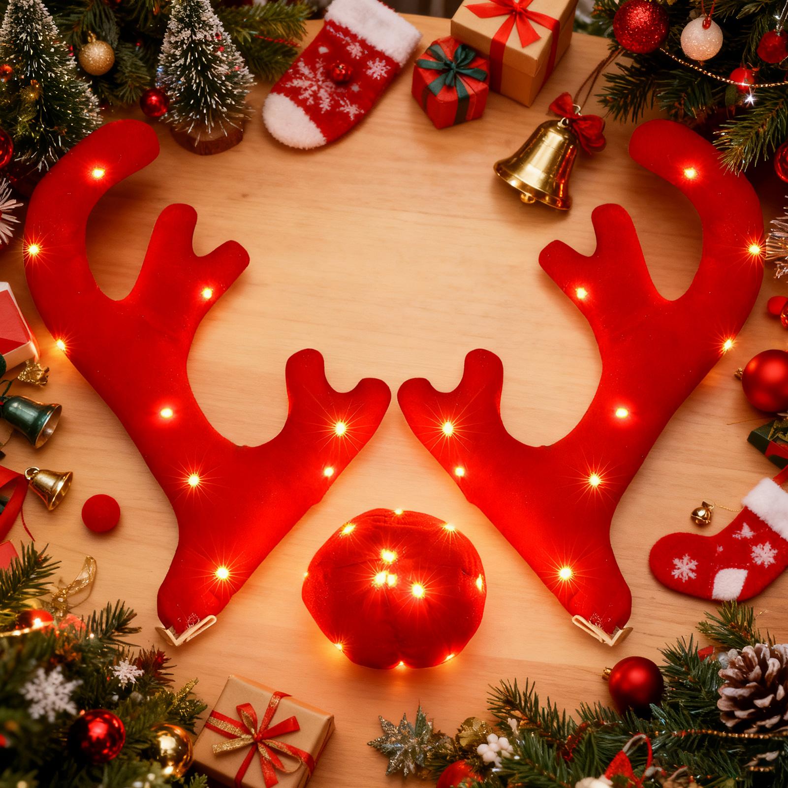 Reindeer Antlers For Cars Cute - Up Lighting Decor reseña y precio