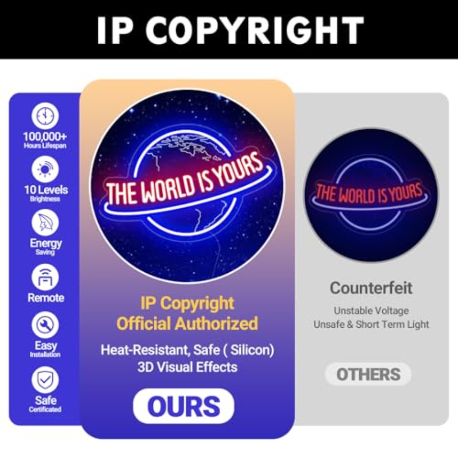 The World Is Yours Neon Sign,  - Lighting Decor Inc reseña y precio