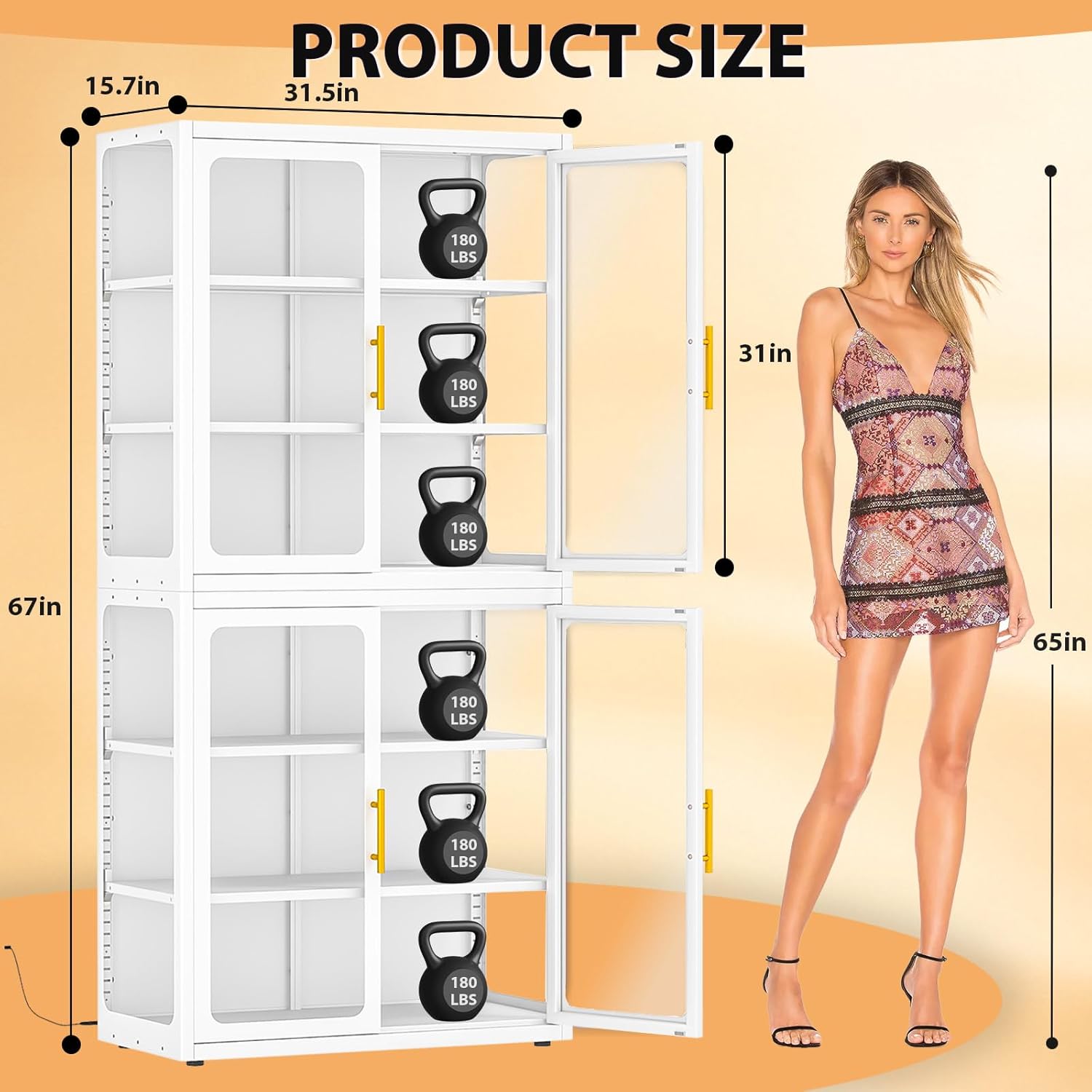 Display Cabinet with Glass Doo - Lighting & Home Decor Studio reseña y precio