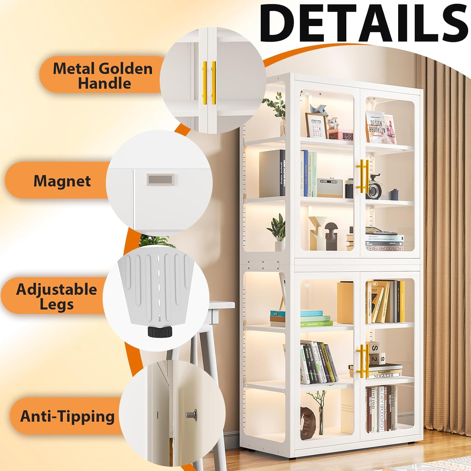 Display Cabinet with Glass Doo - Lighting & Home Decor Studio reseña y precio
