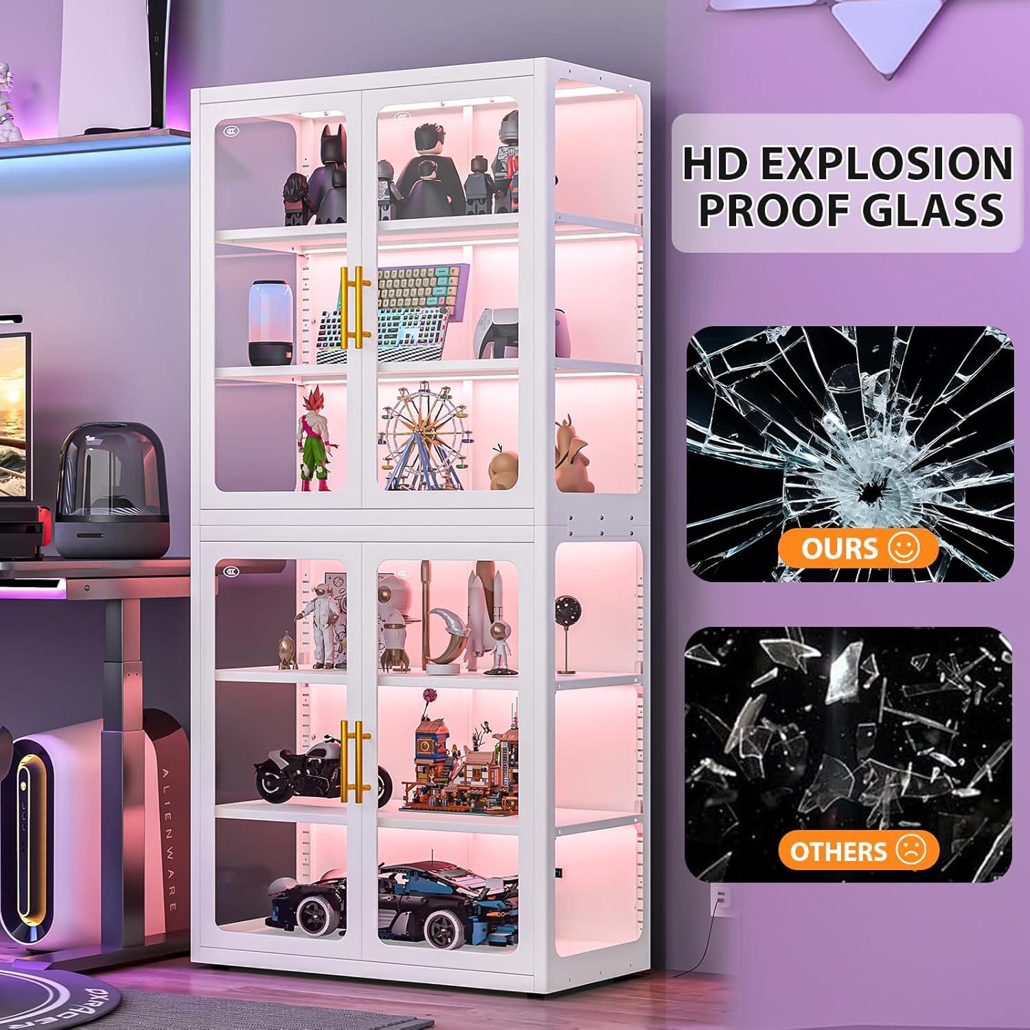 Display Cabinet with Glass Doo - Lighting & Home Decor Studio reseña y precio