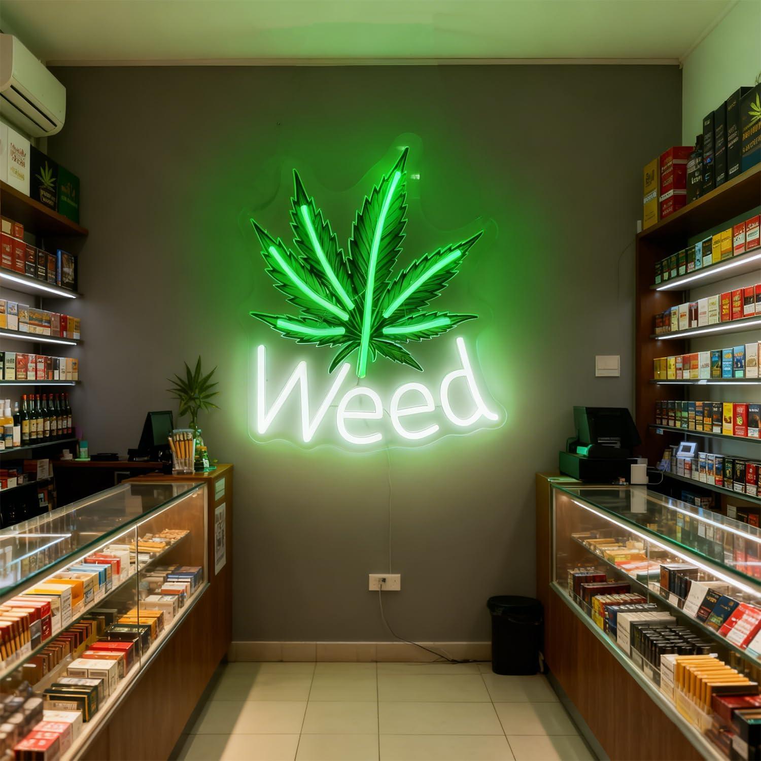 Weed Neon Sign Leaf LED Lights - Garage Lighting Decor reseña y precio