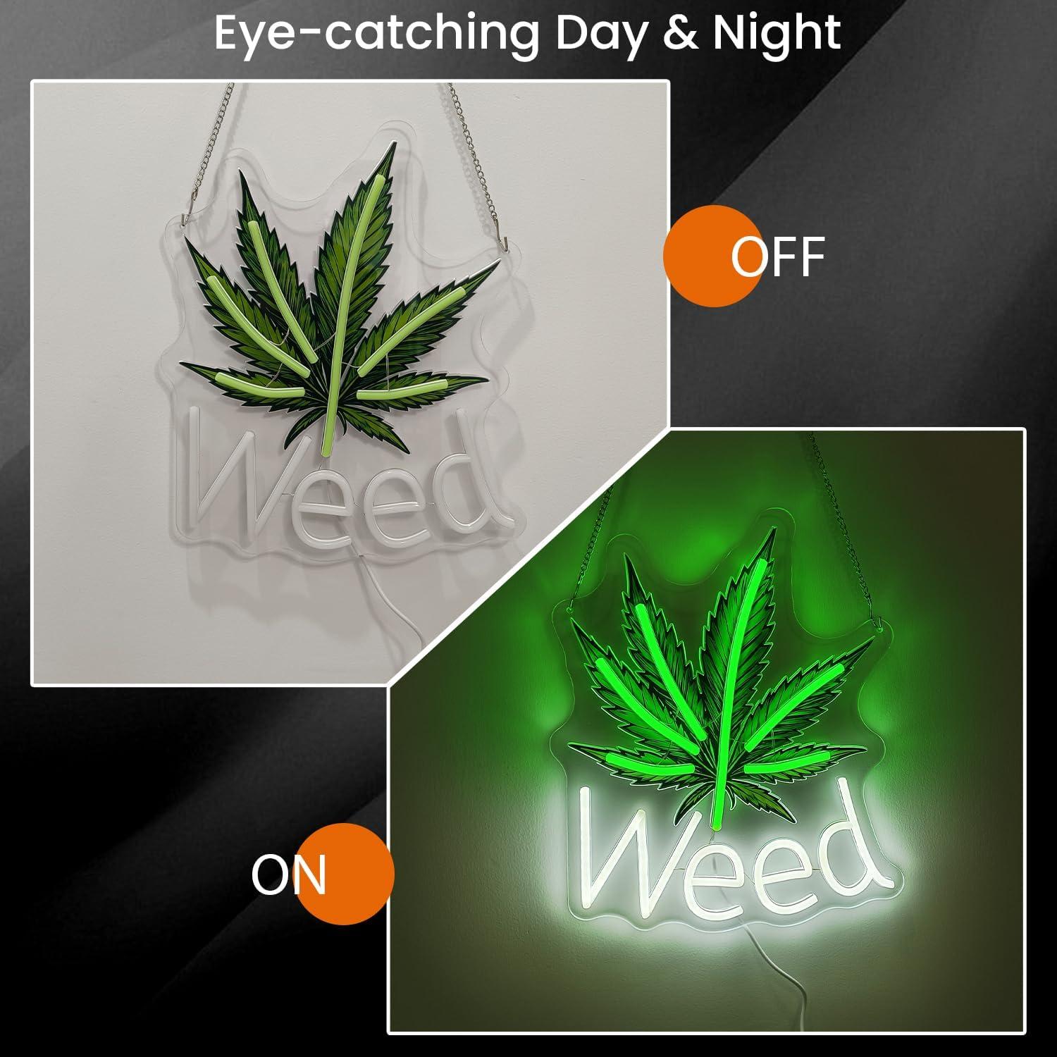 Weed Neon Sign Leaf LED Lights - Garage Lighting Decor reseña y precio