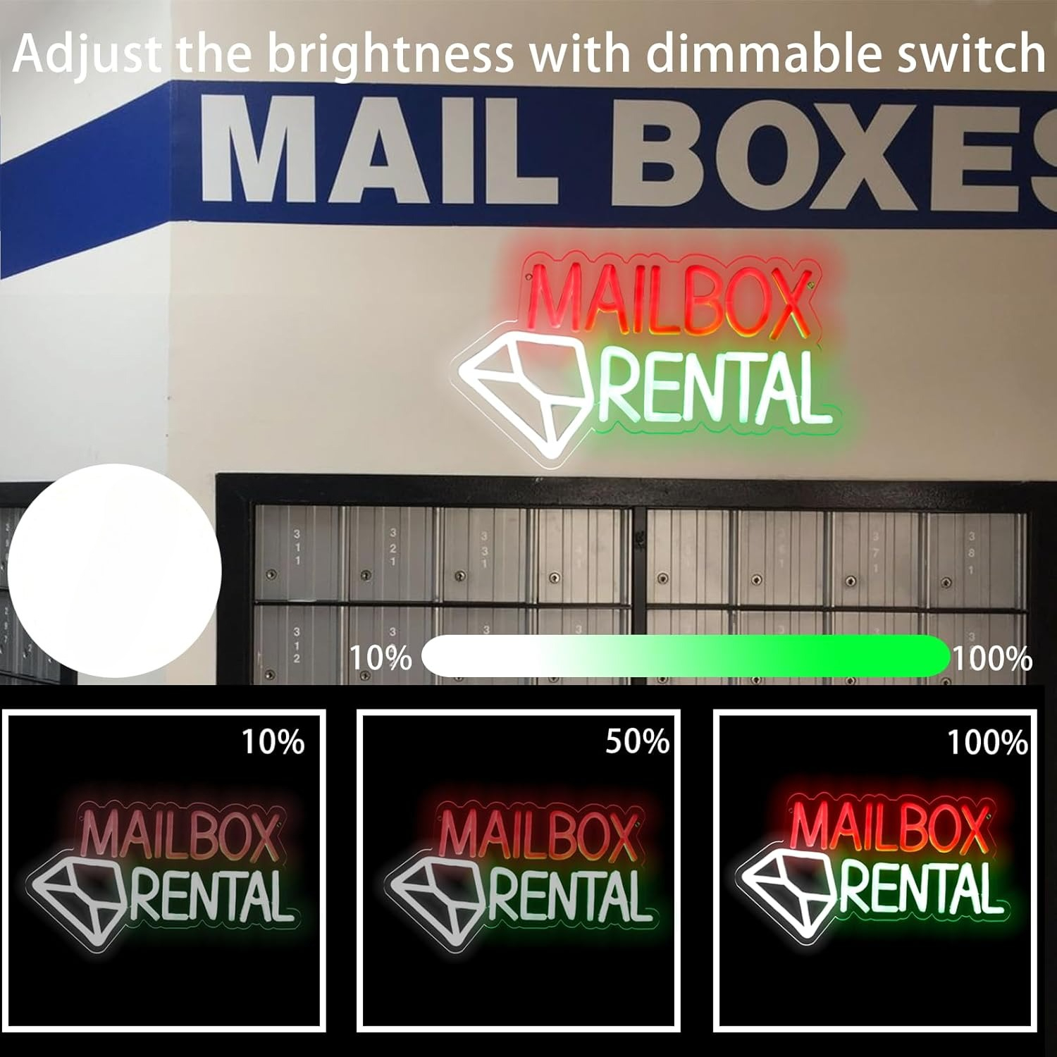 Mailbox Rental Neon Sign USB P - Lighting Decor Rentals reseña y precio
