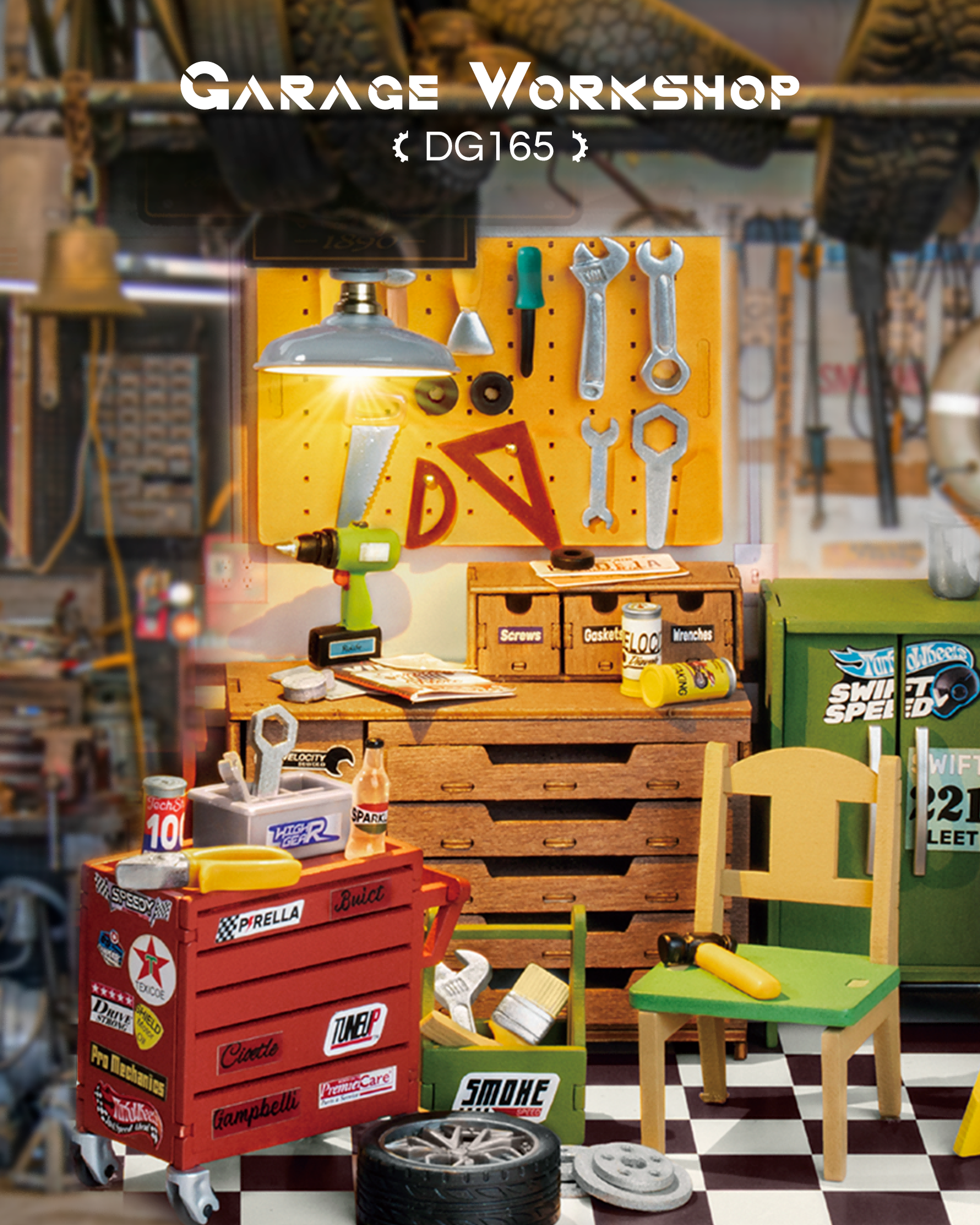 Robotime Rolife Mini Garage Wo - Garage Lighting Decor reseña y precio