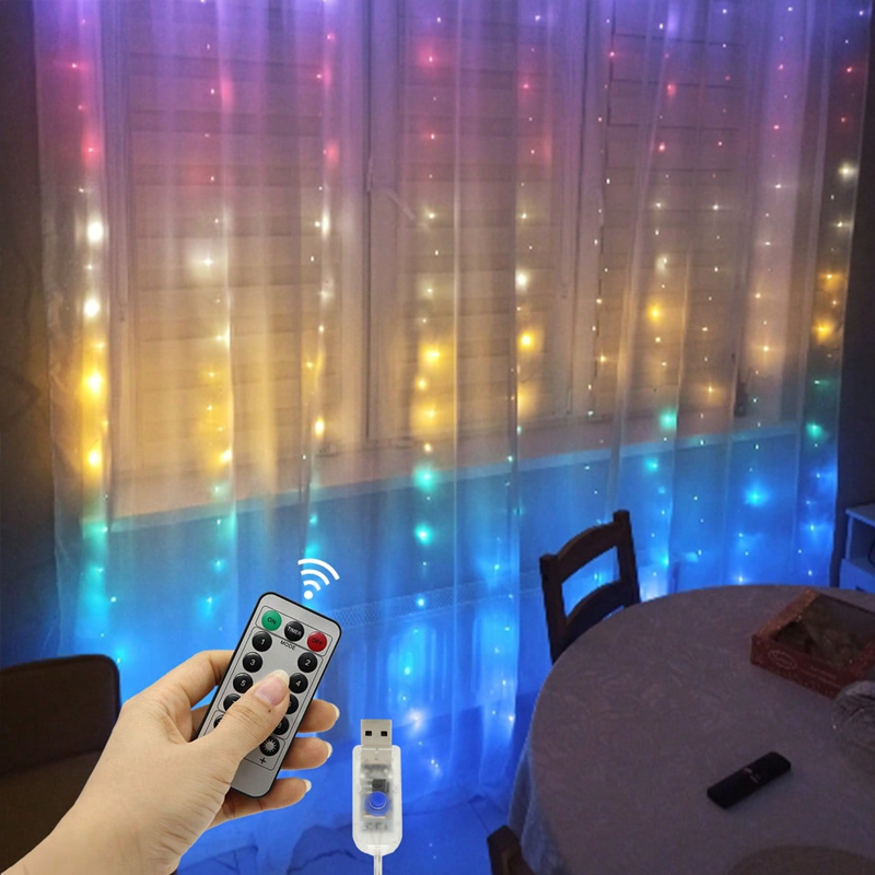 3/6/9M USB LED Curtain 8 Modes - Fairy Light Curtain reseña y precio