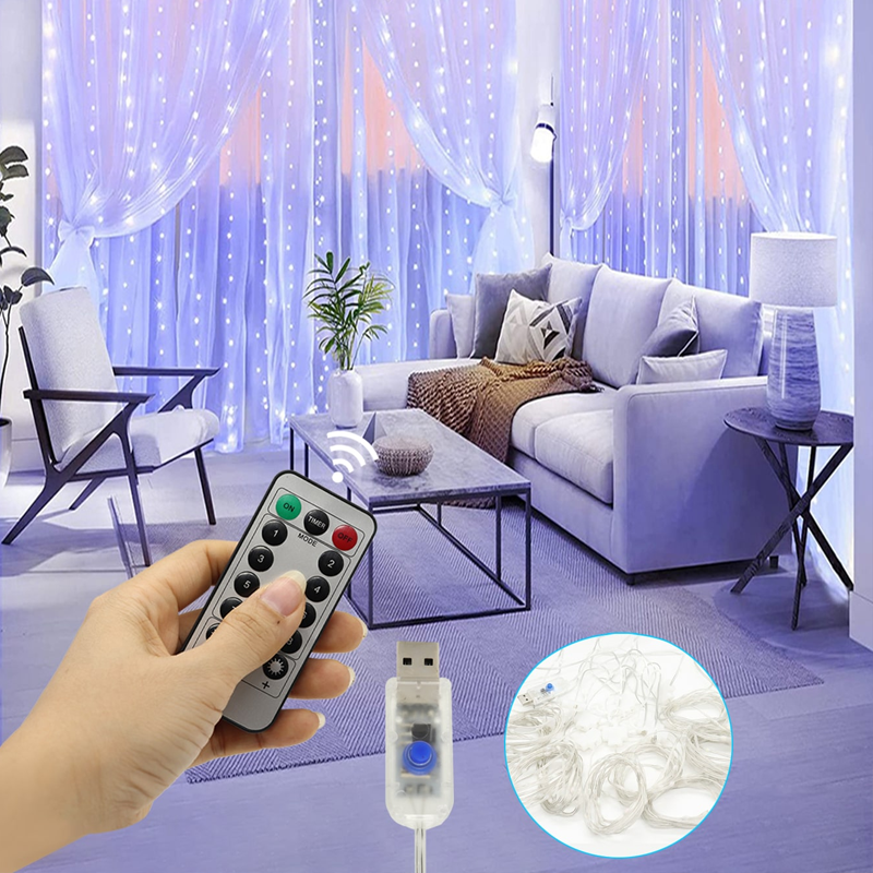 3/6/9M USB LED Curtain 8 Modes - Fairy Light Curtain reseña y precio