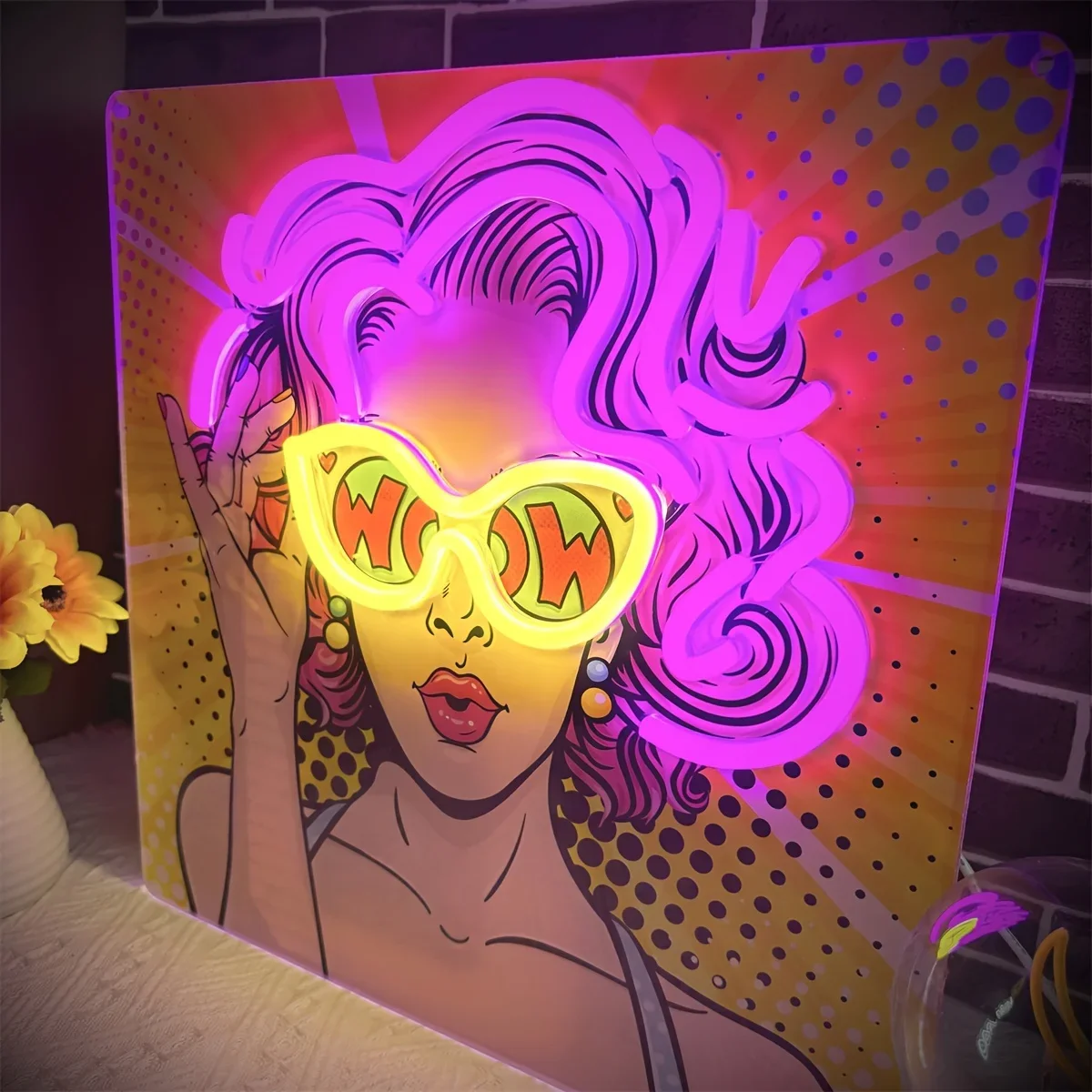 Wow Lady Pop Art LED Neon Sign - Outdoor Lighting Decor Wow reseña y precio