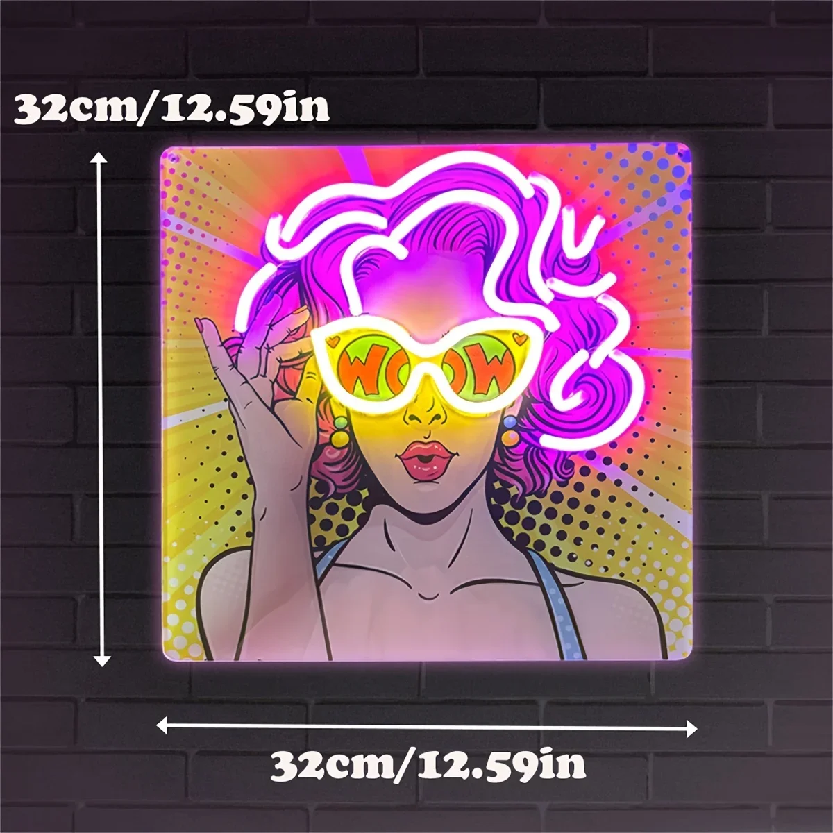 Wow Lady Pop Art LED Neon Sign - Outdoor Lighting Decor Wow reseña y precio