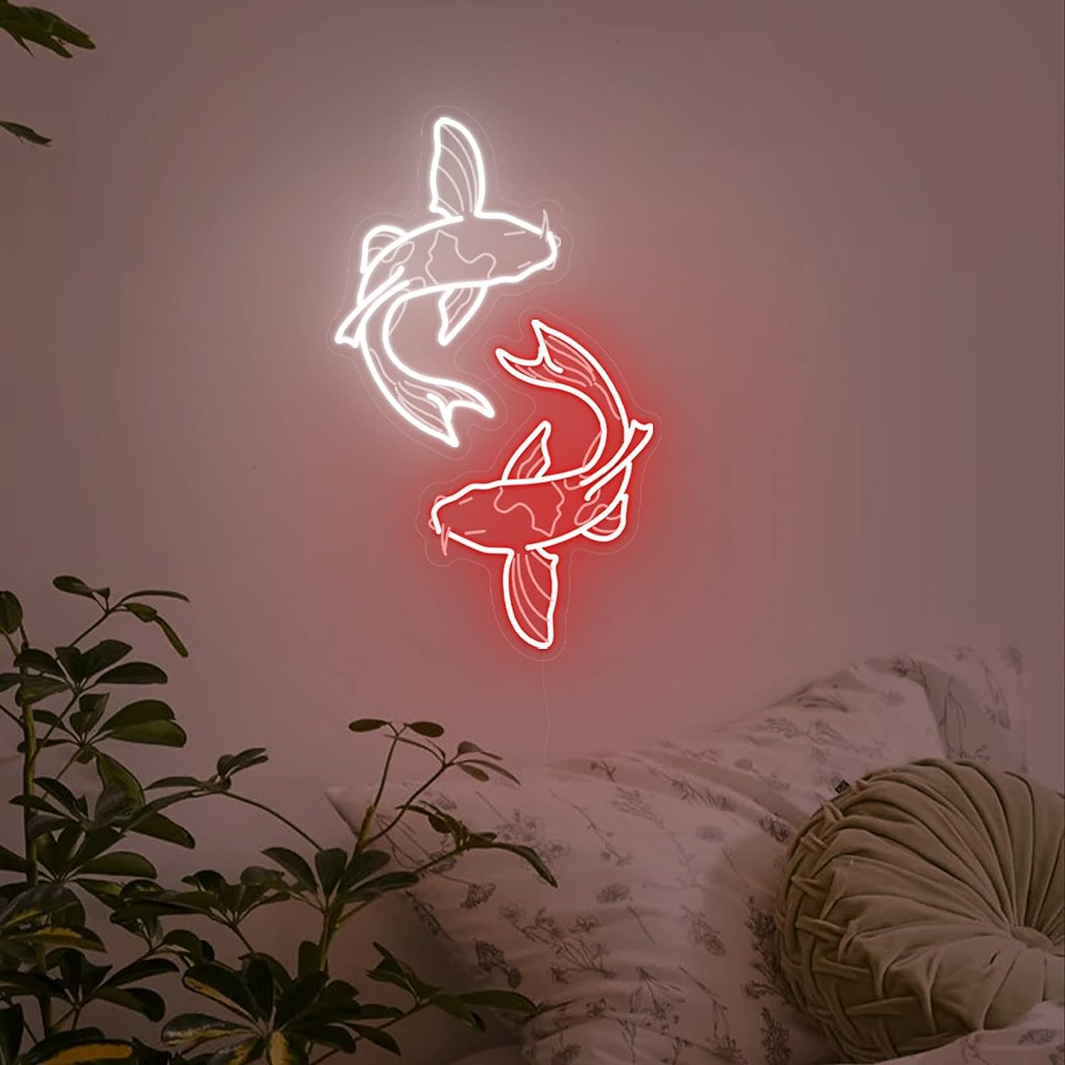 Koi Fish Neon Sign USB LED Neo - Japanese Lighting Decor reseña y precio