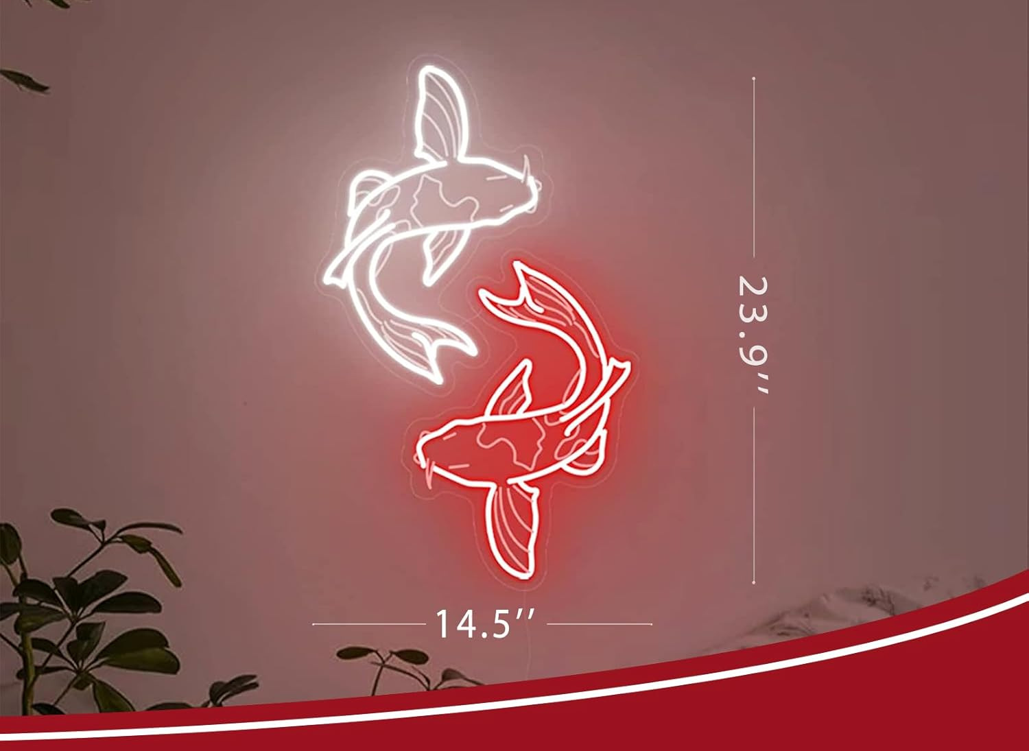 Koi Fish Neon Sign USB LED Neo - Japanese Lighting Decor reseña y precio