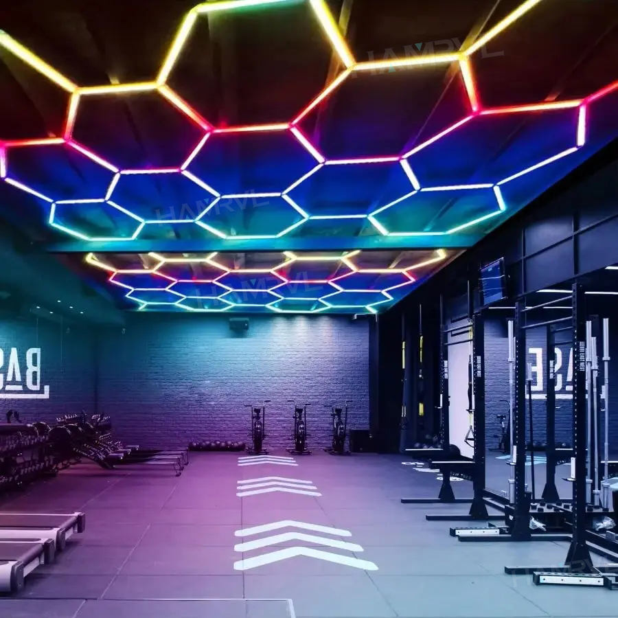 Hexagonal LED Ceiling Light wi - Garage Lighting Decor reseña y precio