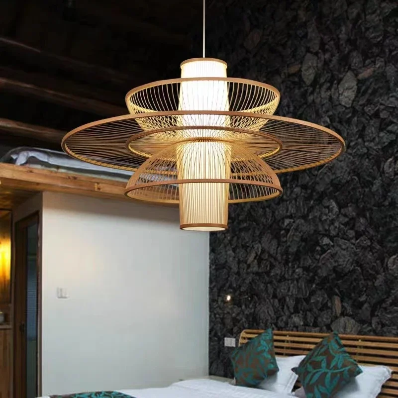 Rural Handmade Bamboo Weaving  - Japanese Lighting Decor reseña y precio