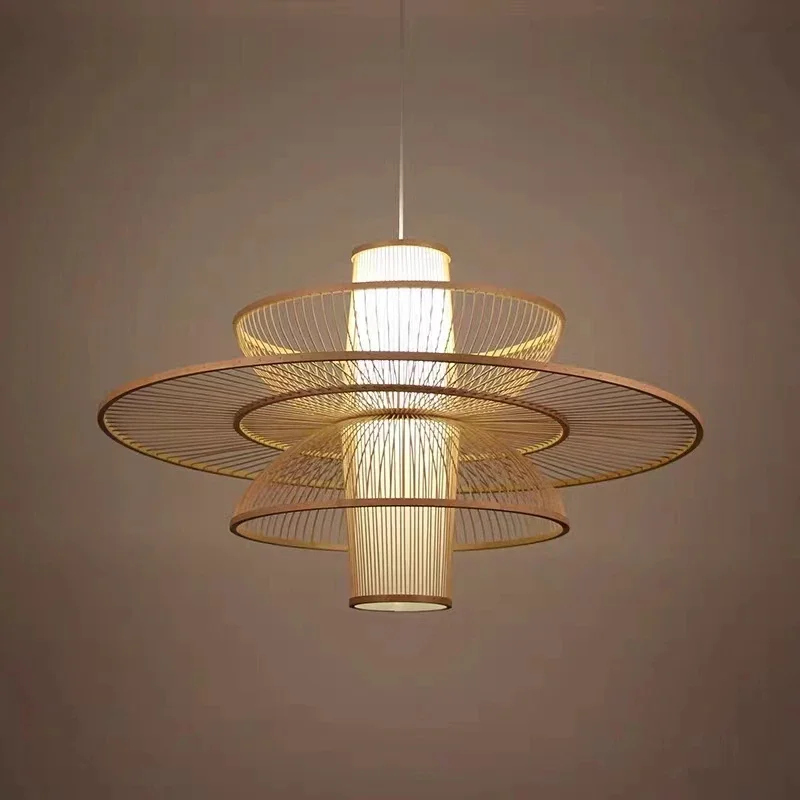 Rural Handmade Bamboo Weaving  - Japanese Lighting Decor reseña y precio