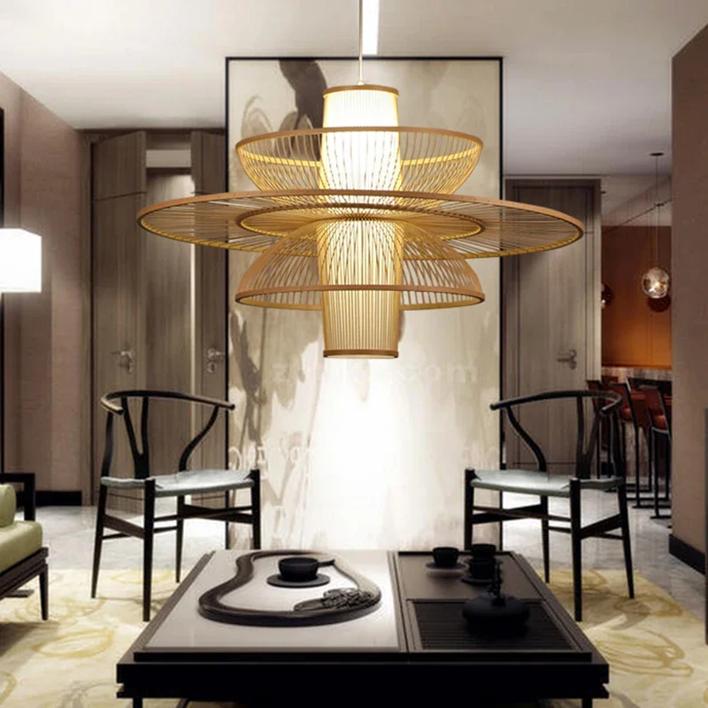 Rural Handmade Bamboo Weaving  - Japanese Lighting Decor reseña y precio