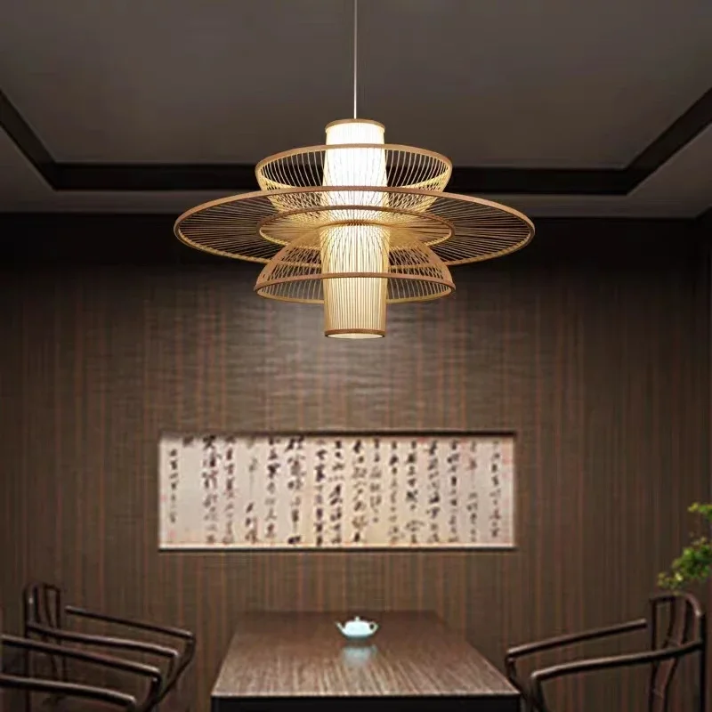 Rural Handmade Bamboo Weaving  - Japanese Lighting Decor reseña y precio