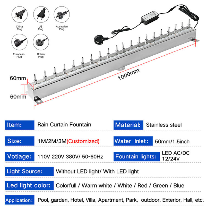 SS304 Rain Curtain Freestandin - Fairy Light Curtain reseña y precio