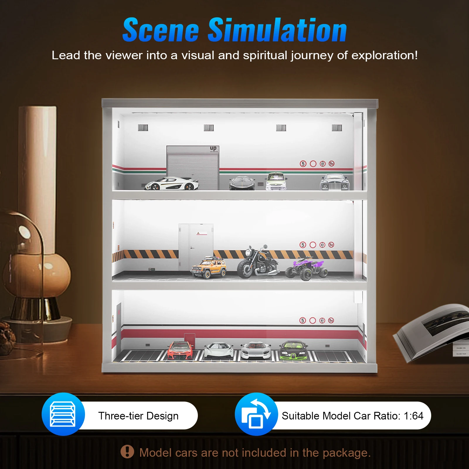 3-Layer Model Car Display Case - Lighting & Home Decor Studio reseña y precio