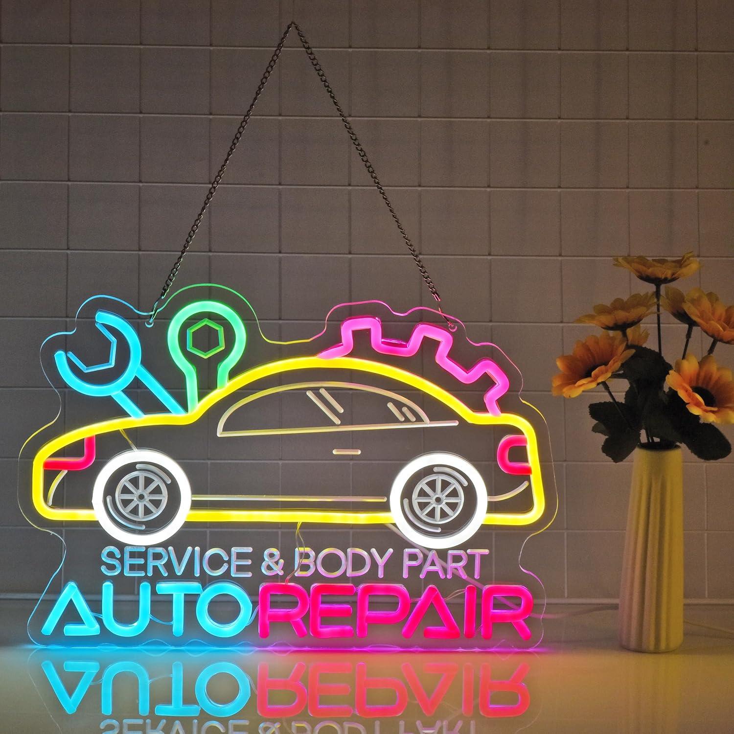 Auto Repair Neon Sign Neon Lig - Garage Lighting Decor reseña y precio