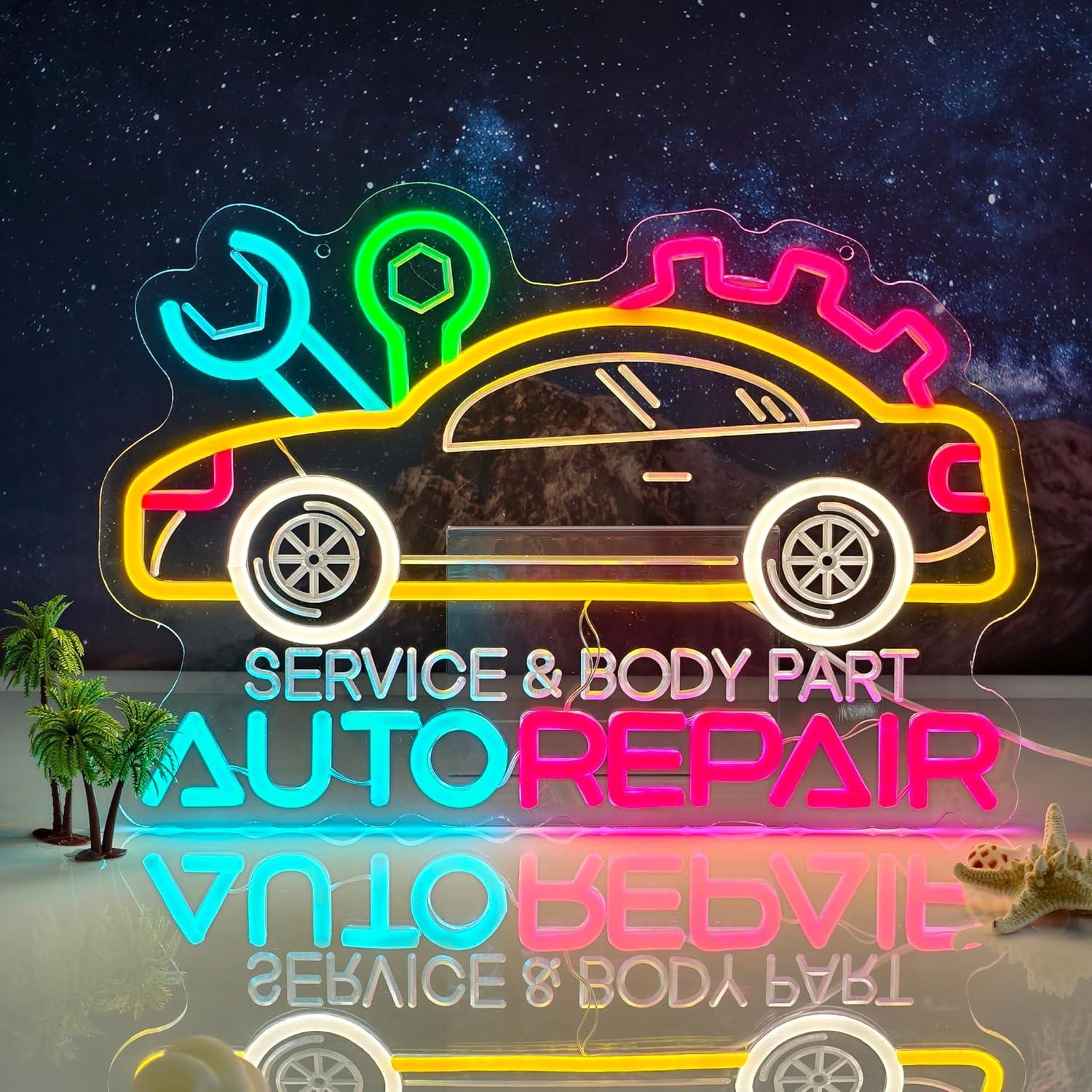 Auto Repair Neon Sign Neon Lig - Garage Lighting Decor reseña y precio