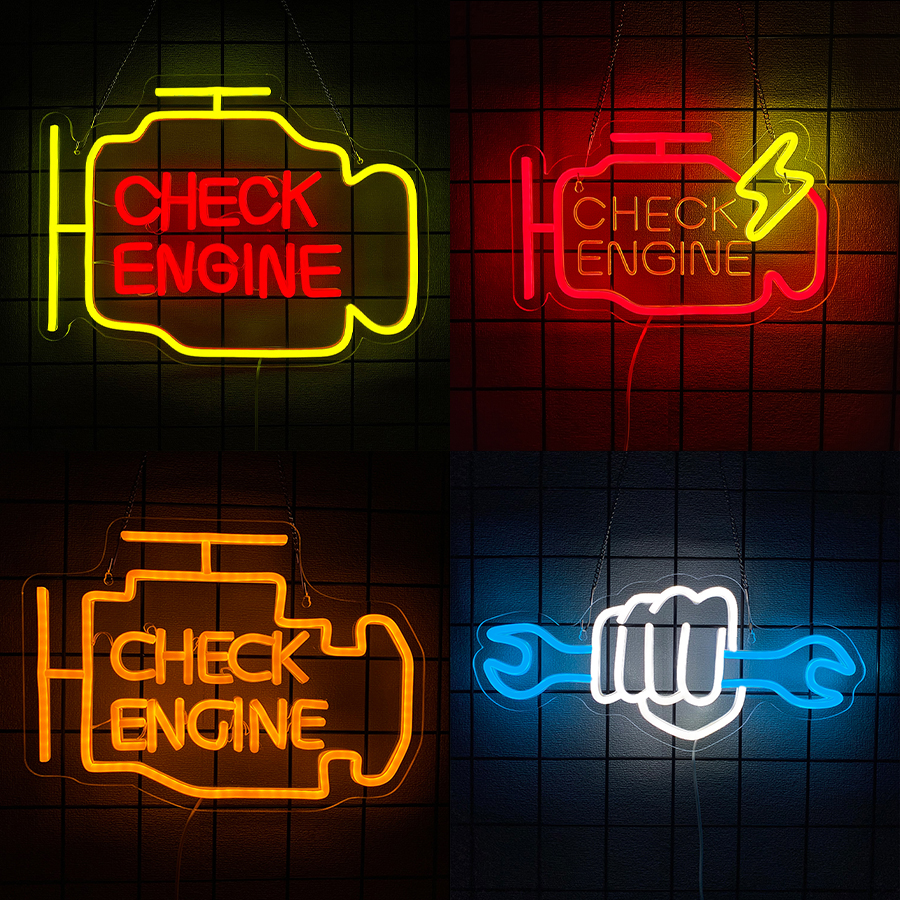 Check Engine Neon Sign For Wal - Garage Lighting Decor reseña y precio